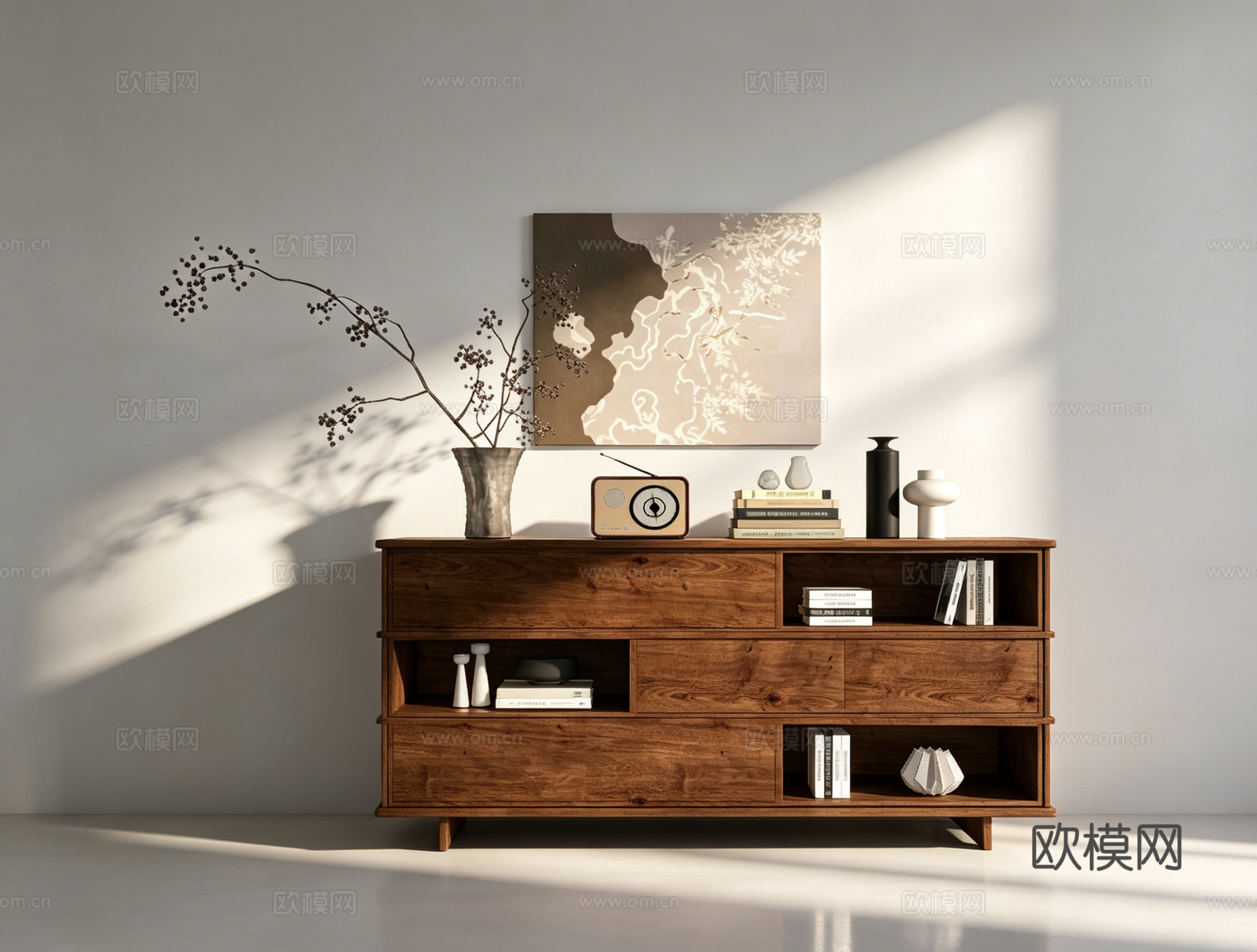 中古风装饰柜su模型