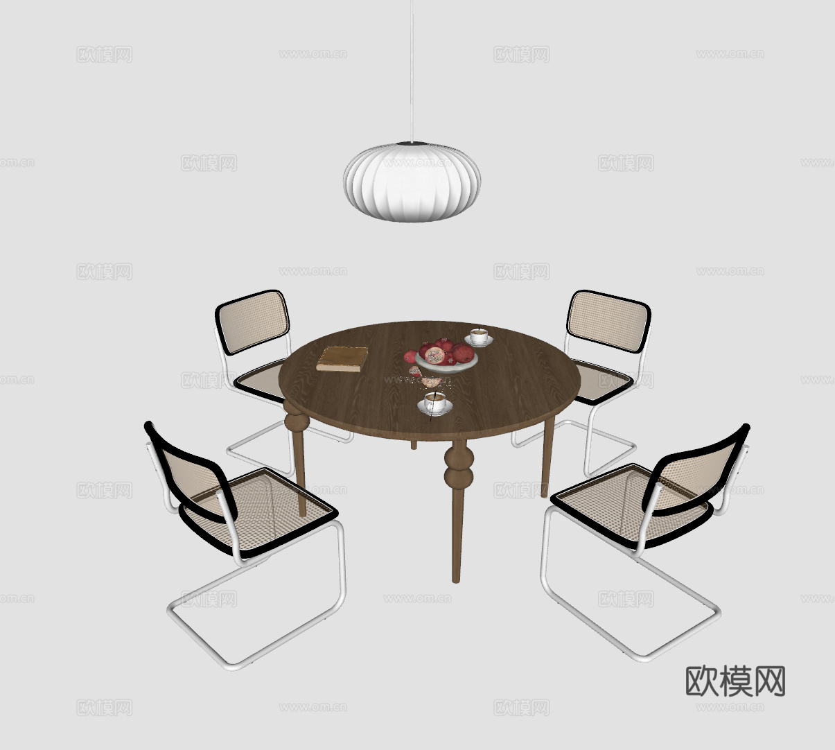 侘寂桌椅su模型