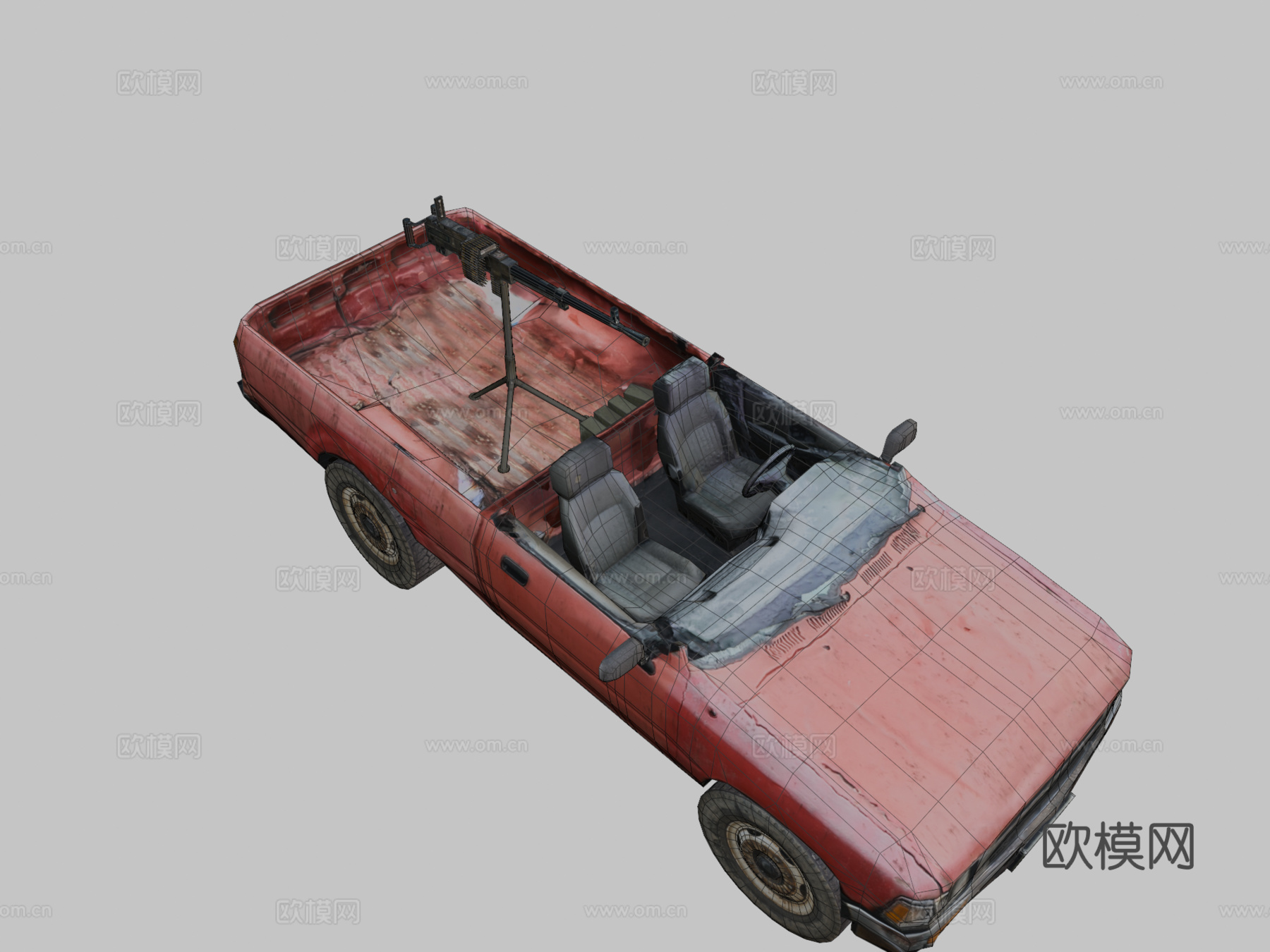 皮卡改装战斗车辆su模型