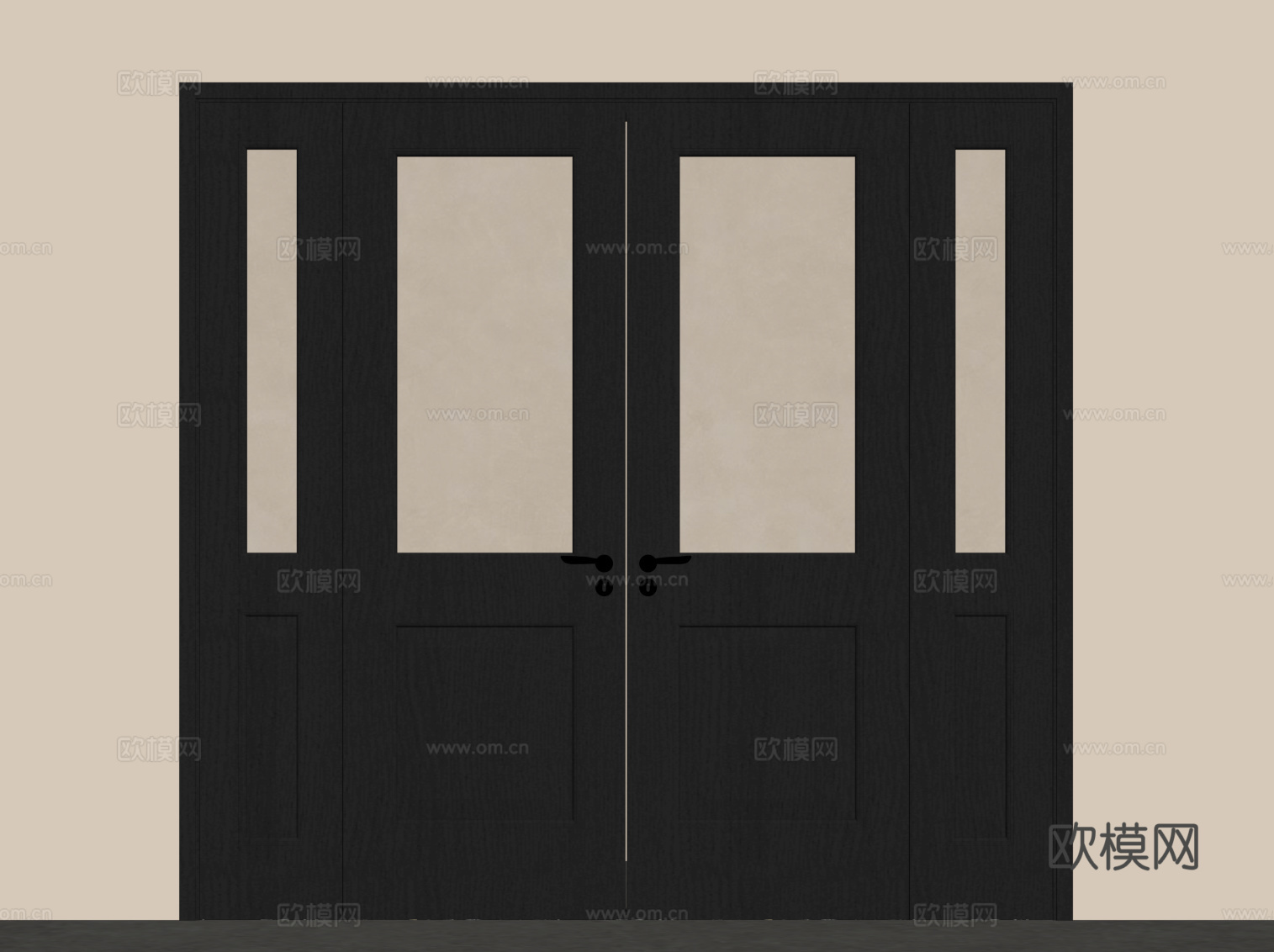 法式双开门 中古风双开门su模型