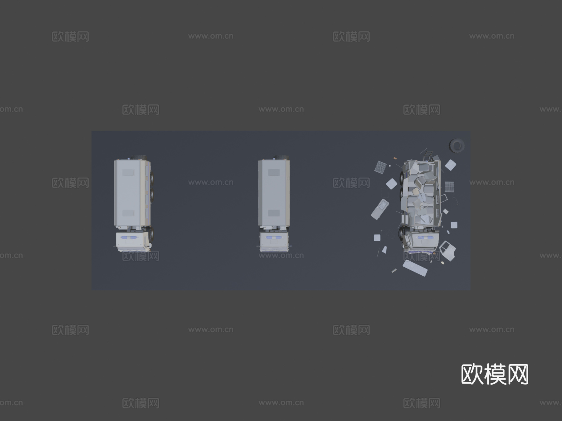 被摧毁的俄罗斯监狱车Autozaksu模型