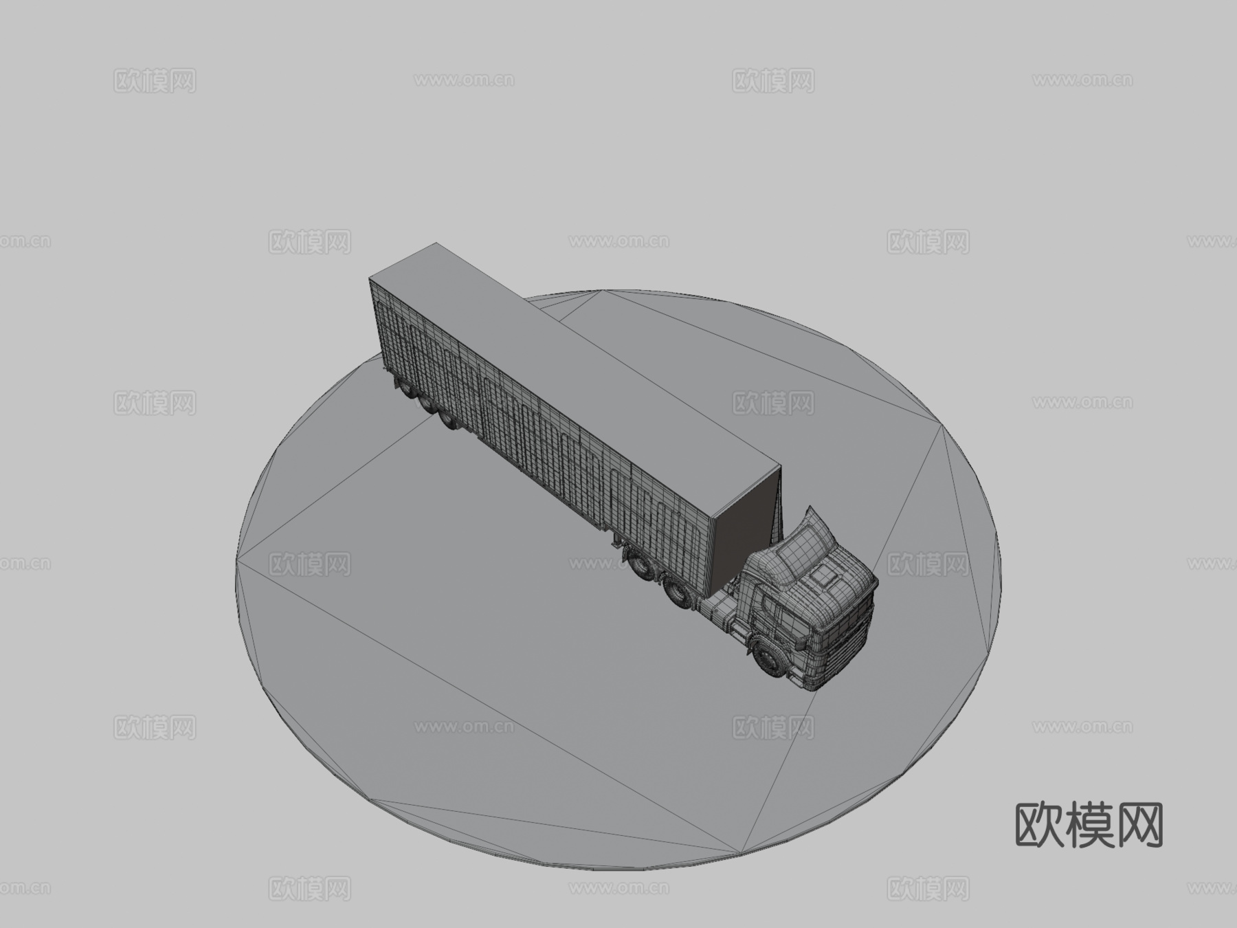 汽车中层甲板拖车su模型