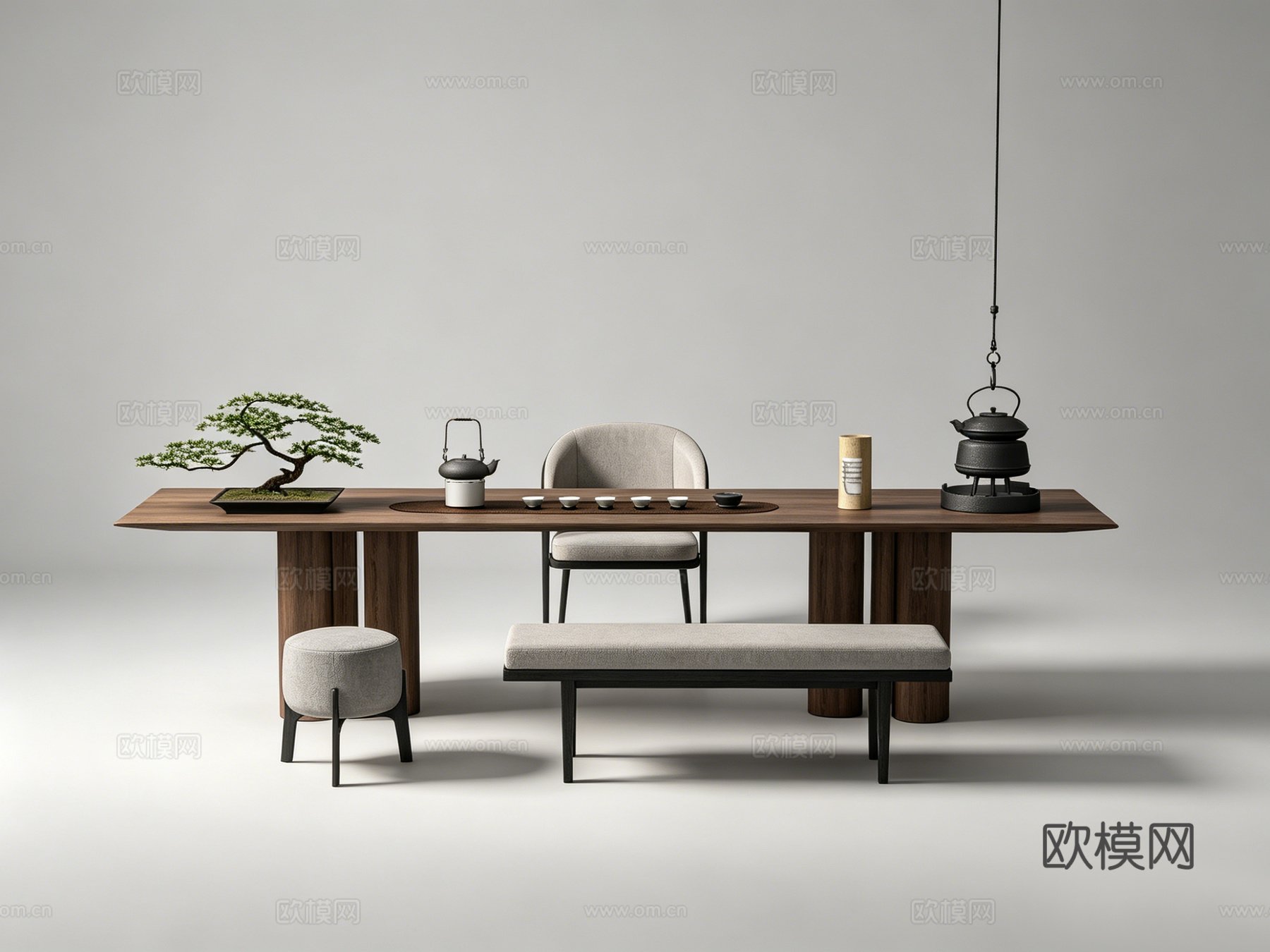 现代茶桌su模型