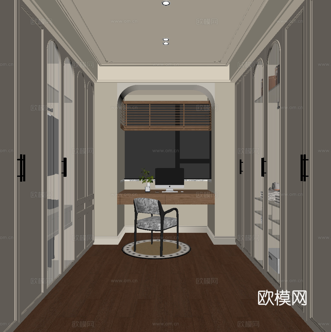 法式衣帽间su模型