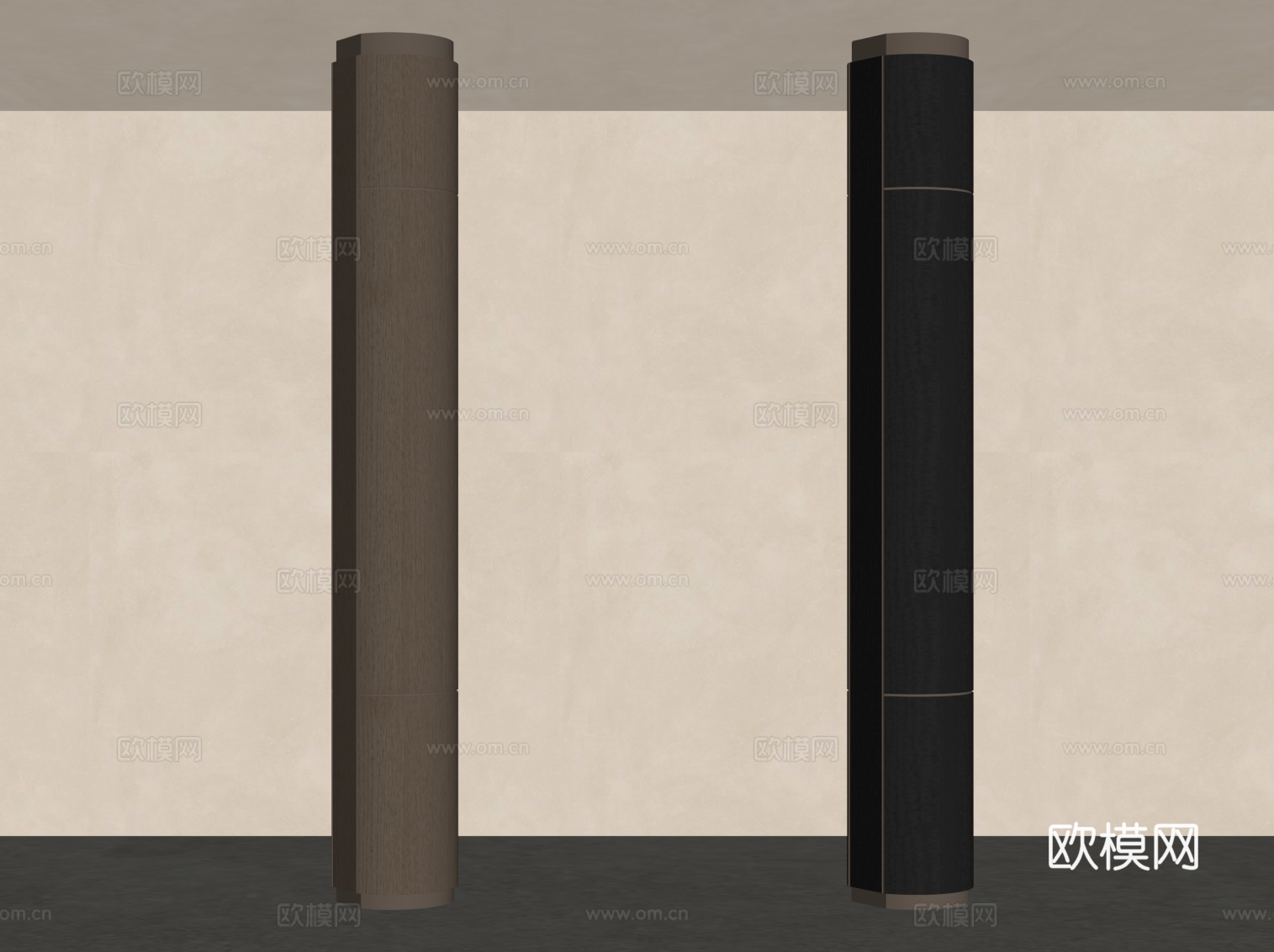 现代造型柱su模型