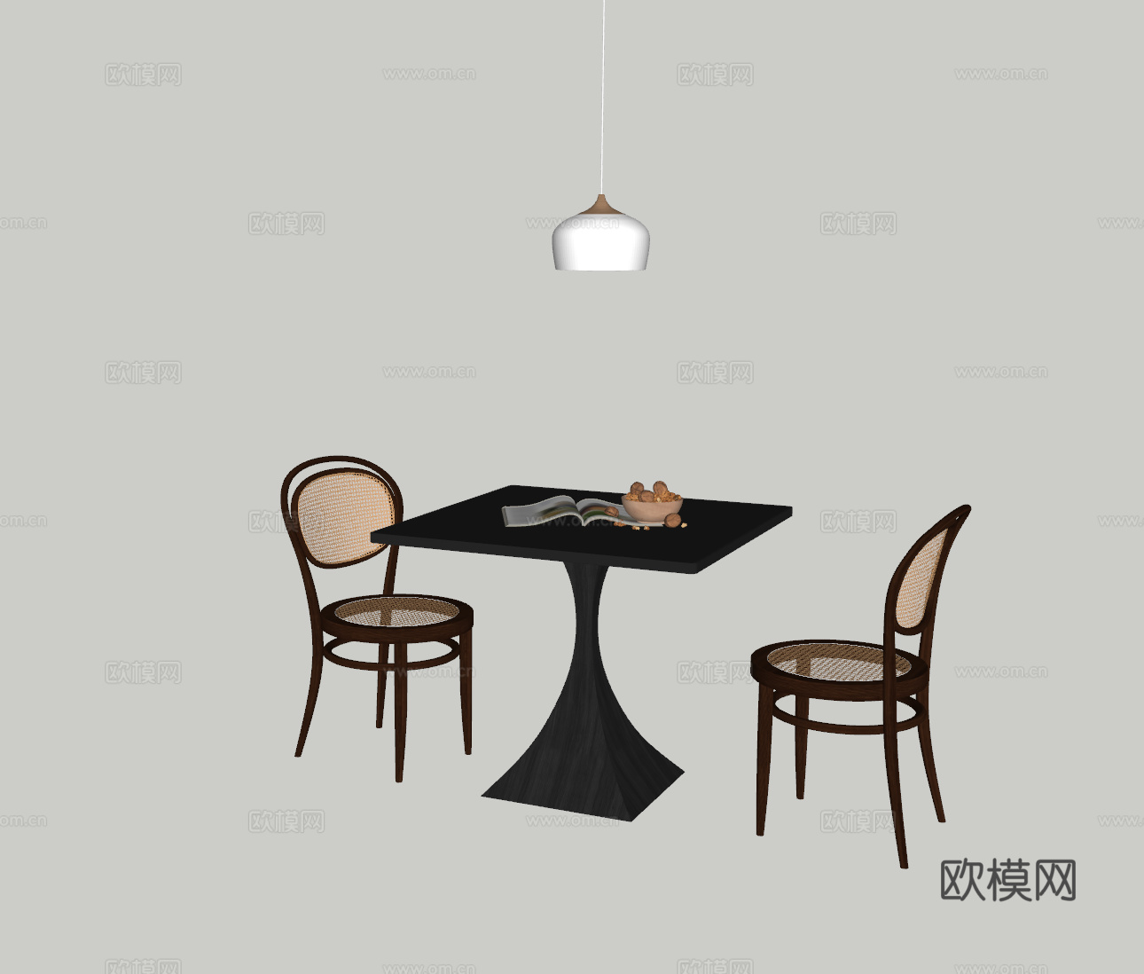 侘寂餐桌su模型