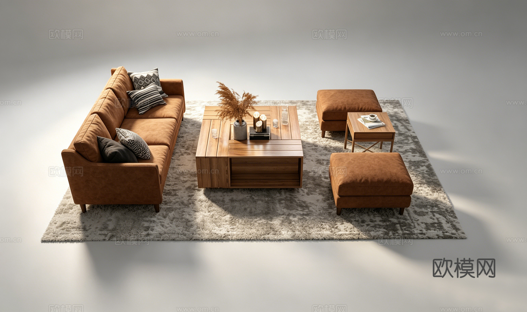 现代客厅沙发su模型