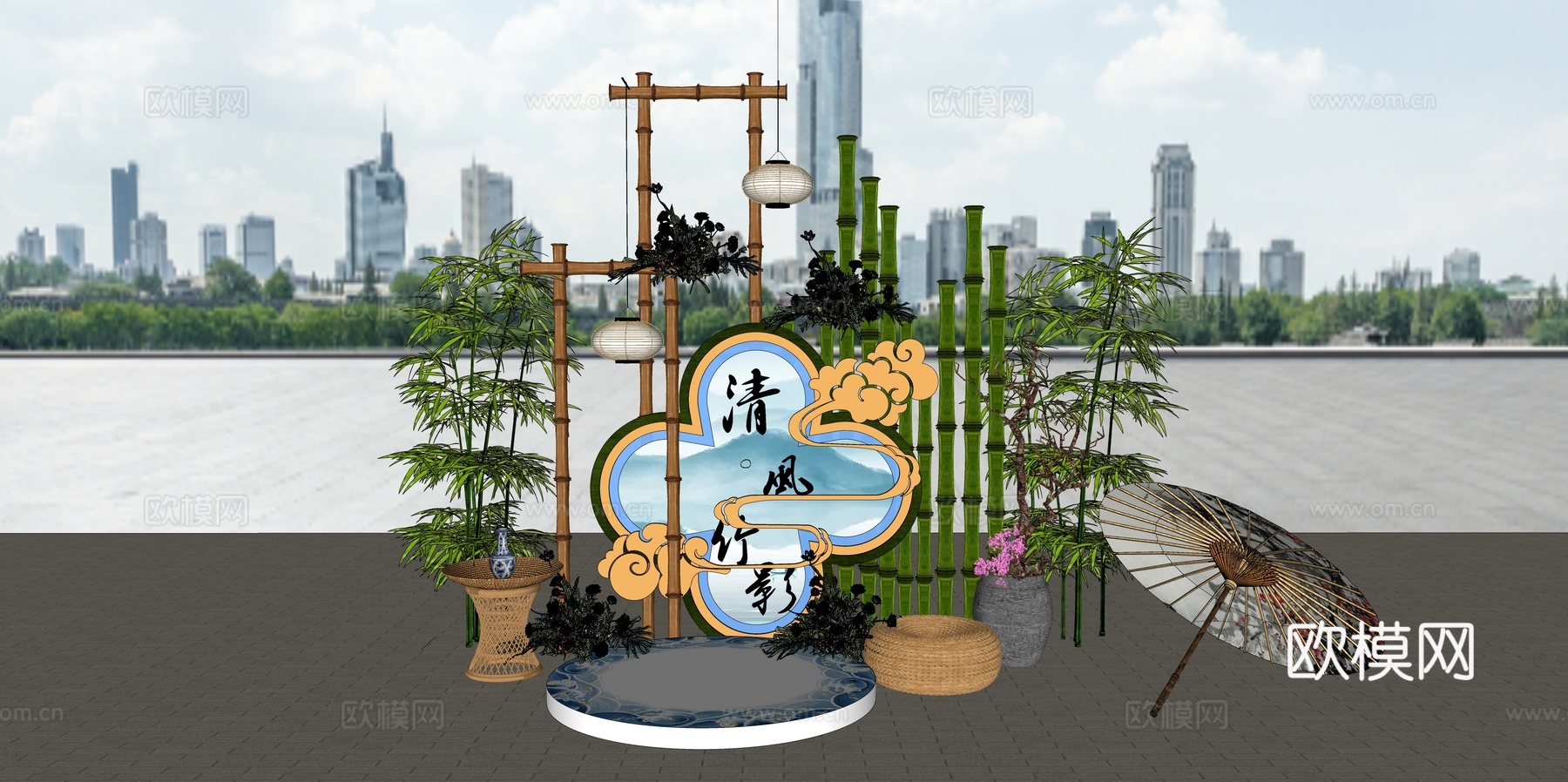 网红打卡工业建筑旧改工厂商业街su模型