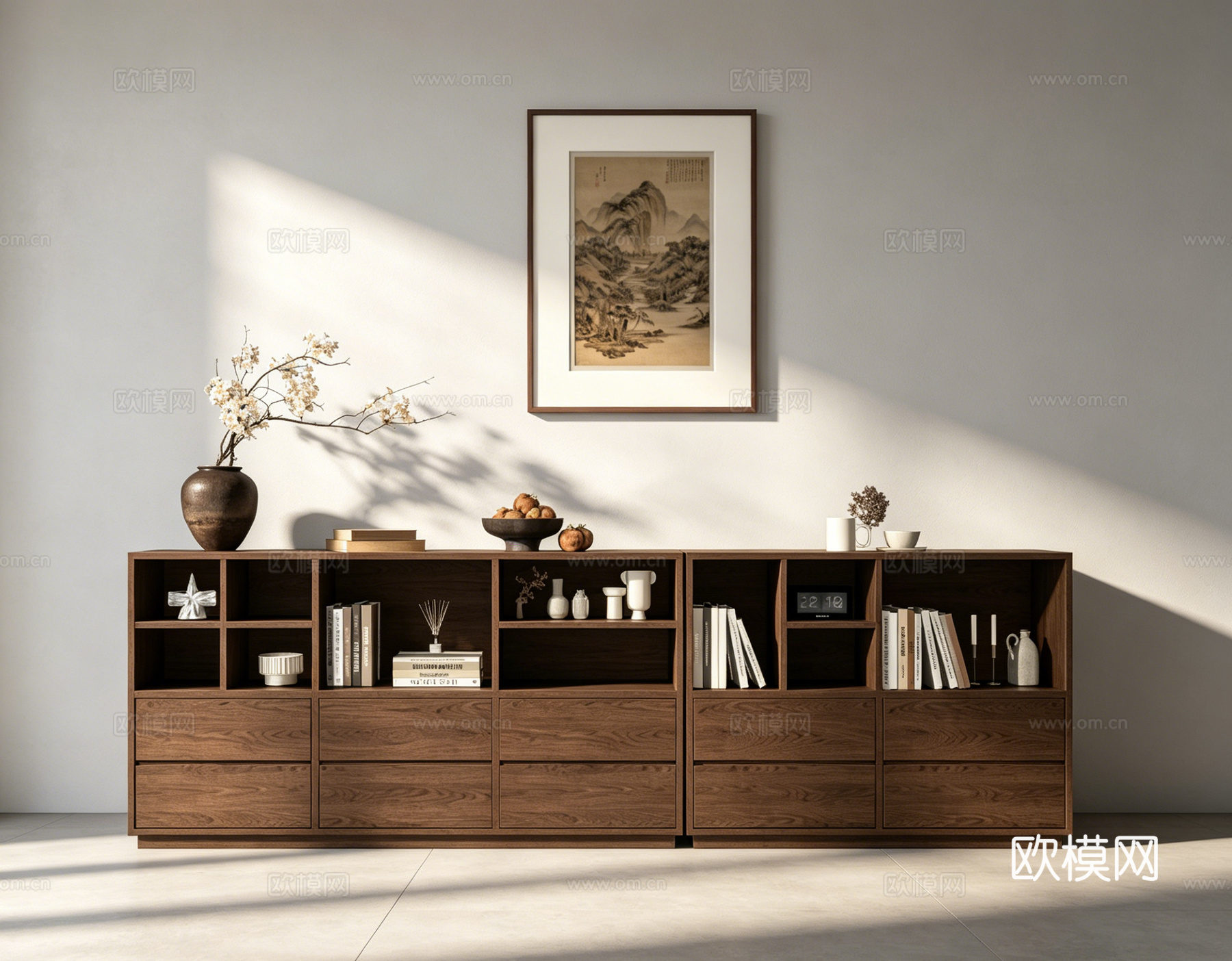 中古风装饰柜su模型