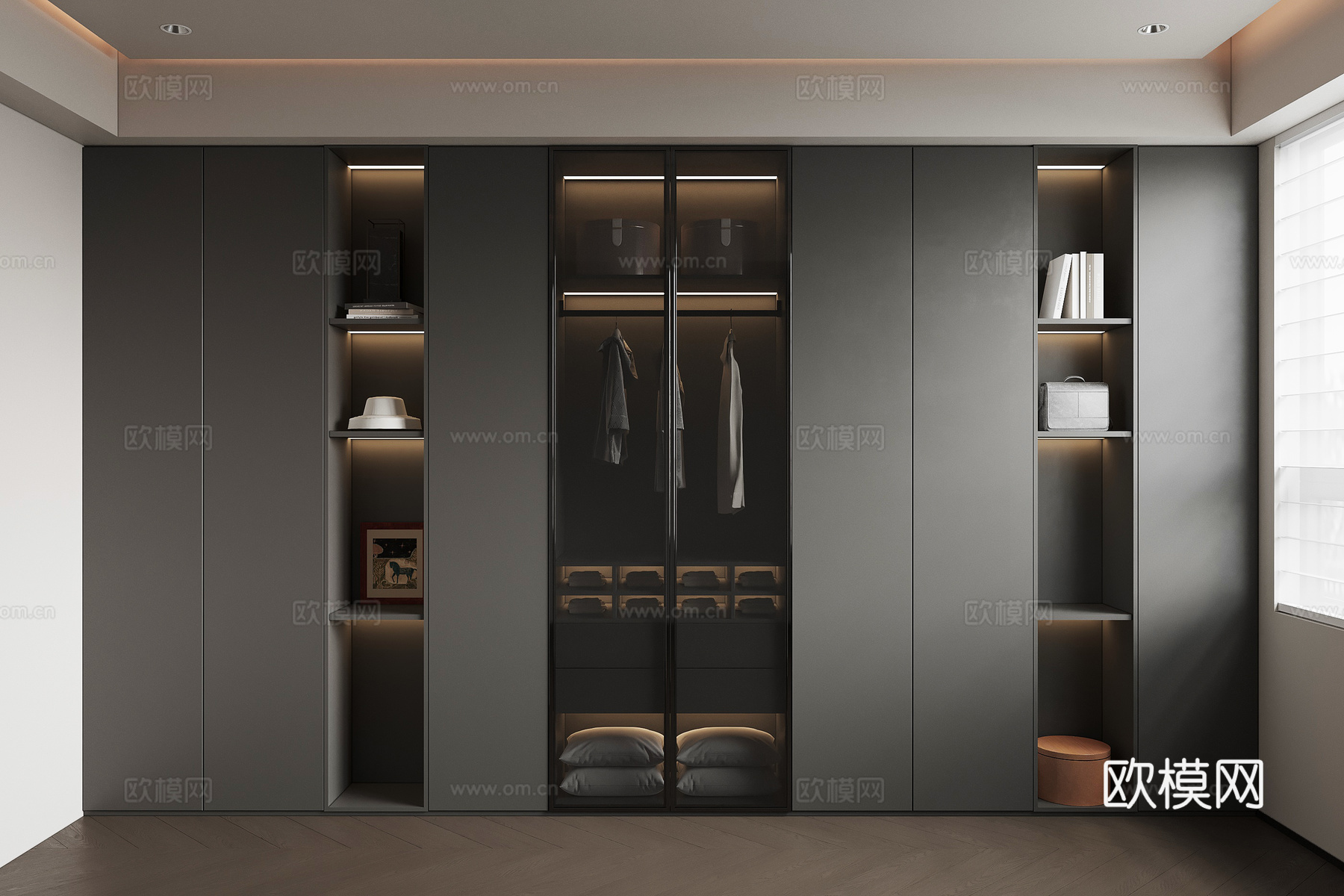 现代衣帽间su模型