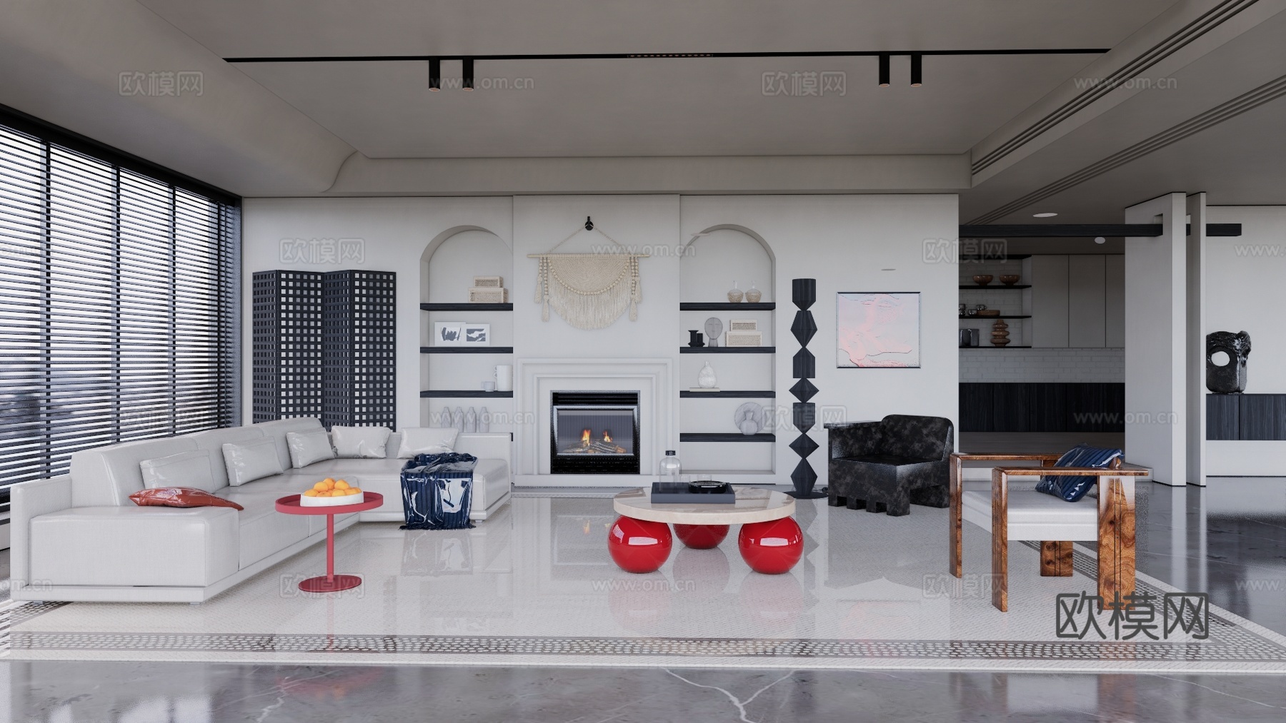 客餐厅 厨房 餐厅 家装 茶室su模型