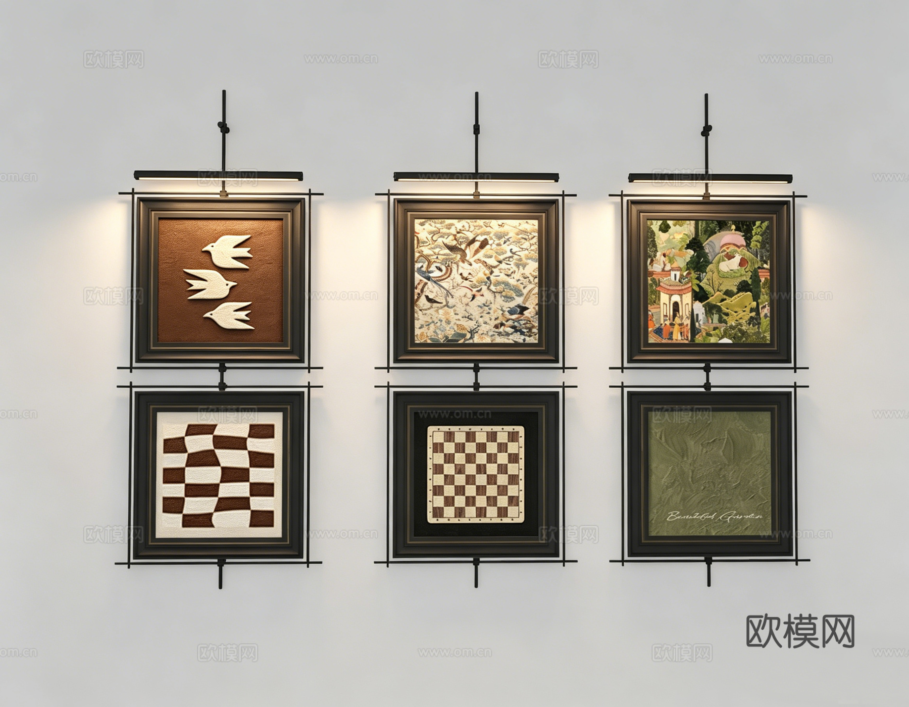 现代装饰挂画su模型