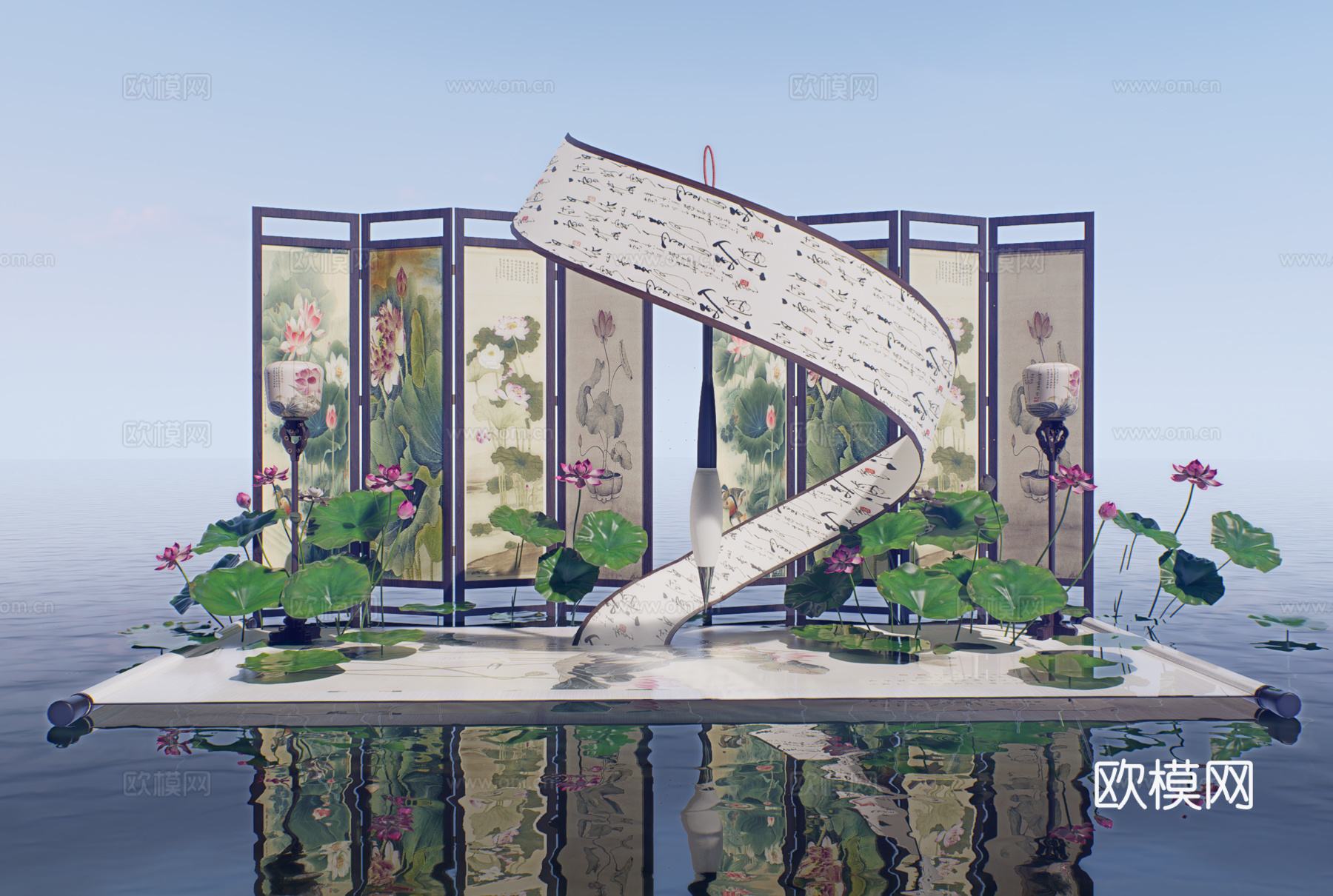 网红打卡工业建筑旧改工厂商业街su模型