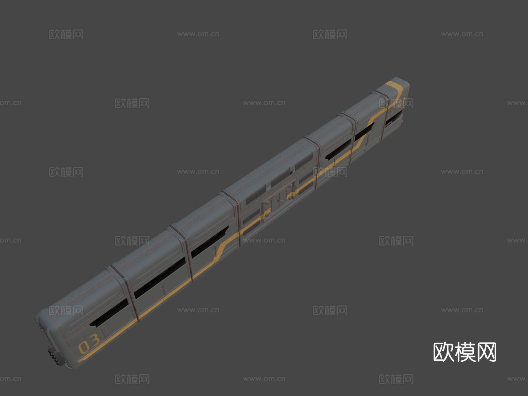 科幻有轨电车-火车su模型