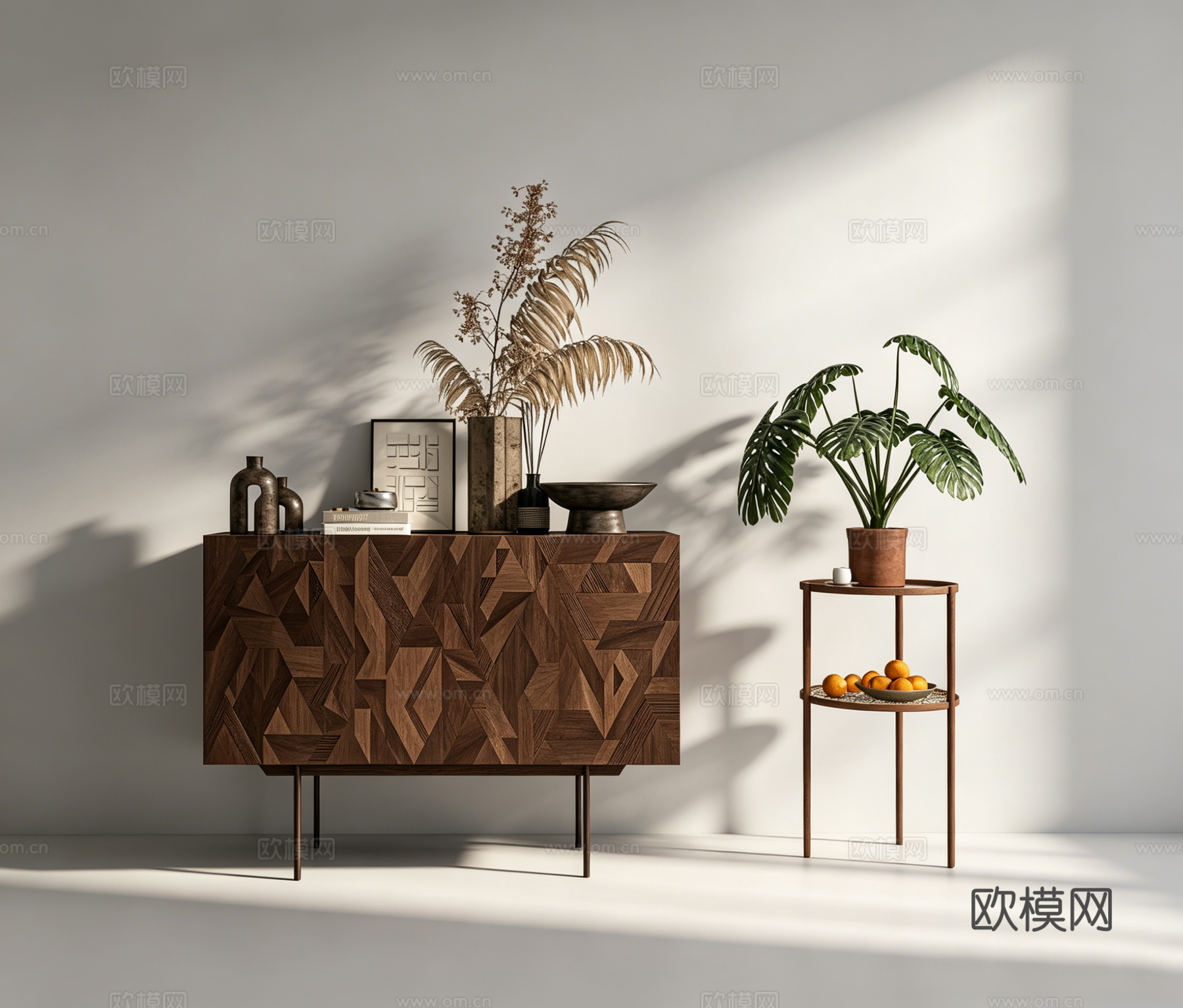 中古风装饰柜su模型