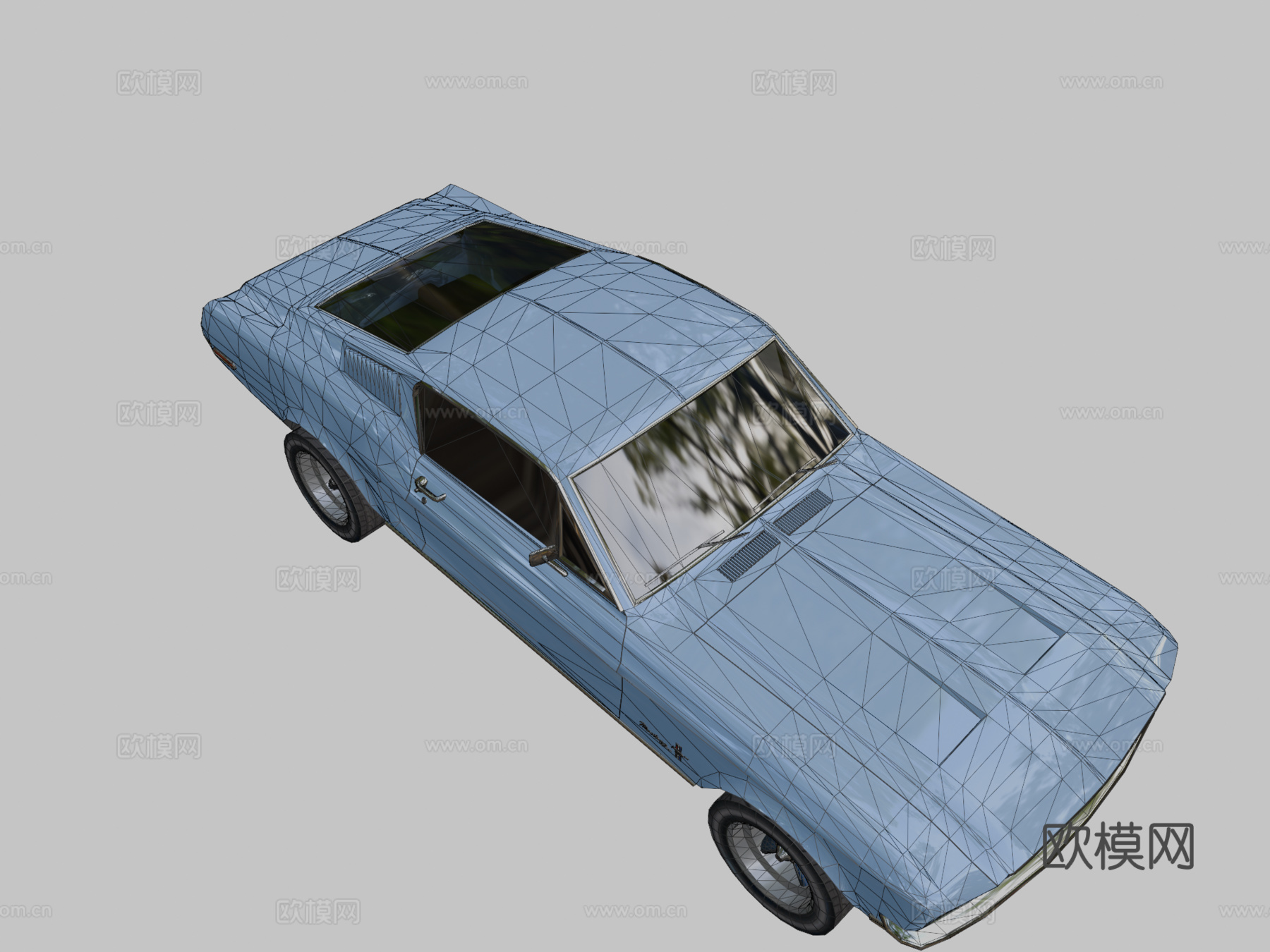 福特野马1968-低多边形su模型