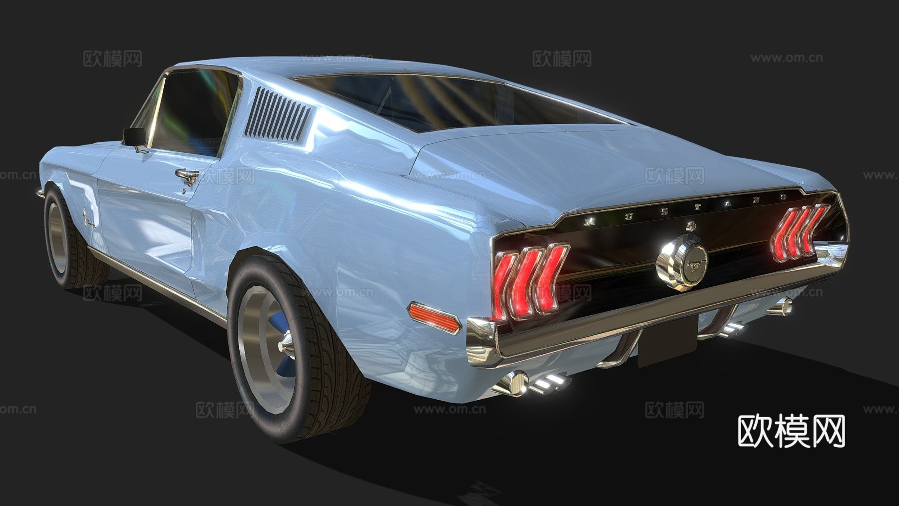 福特野马1968-低多边形su模型