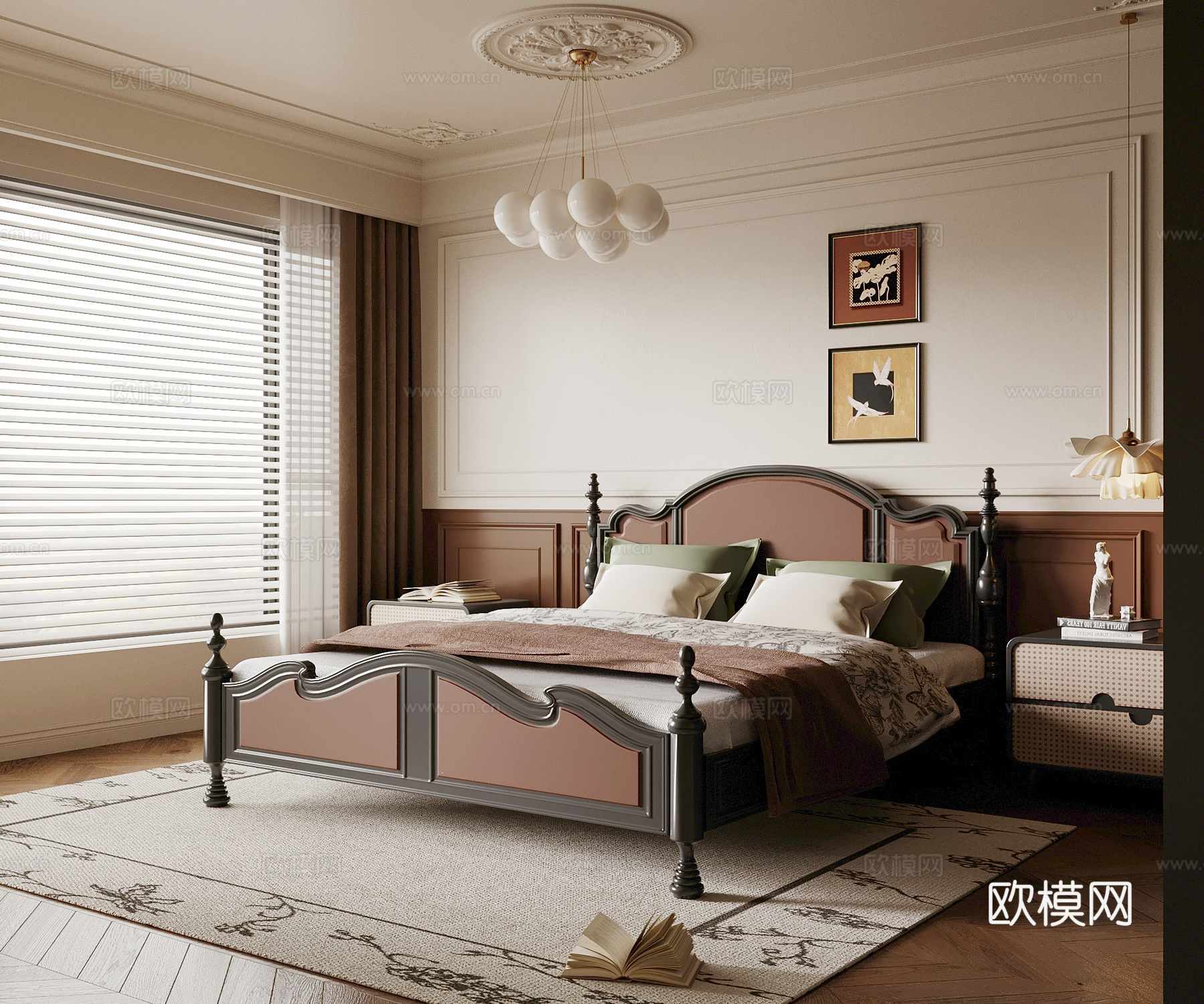 法式复古卧室su模型
