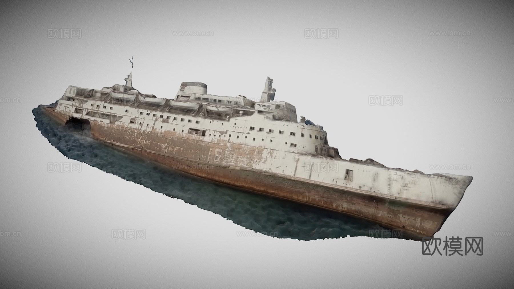 游轮残骸，沙特红海海岸su模型