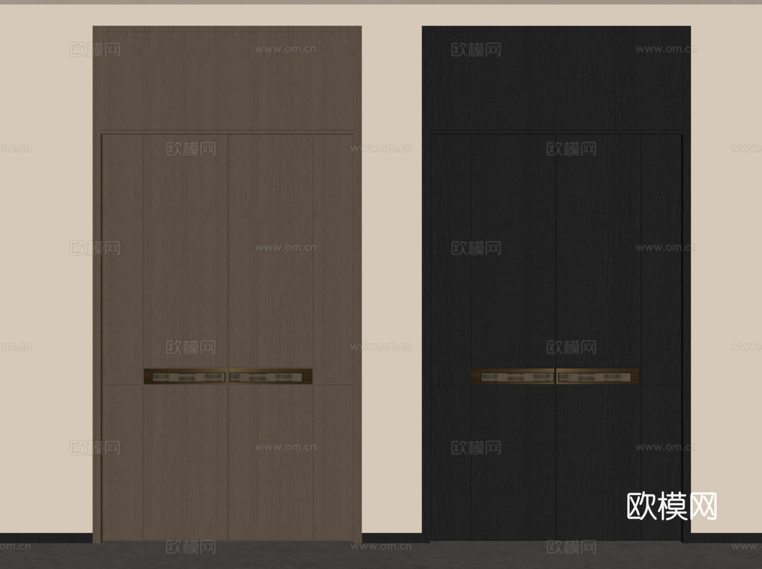现代双开门su模型