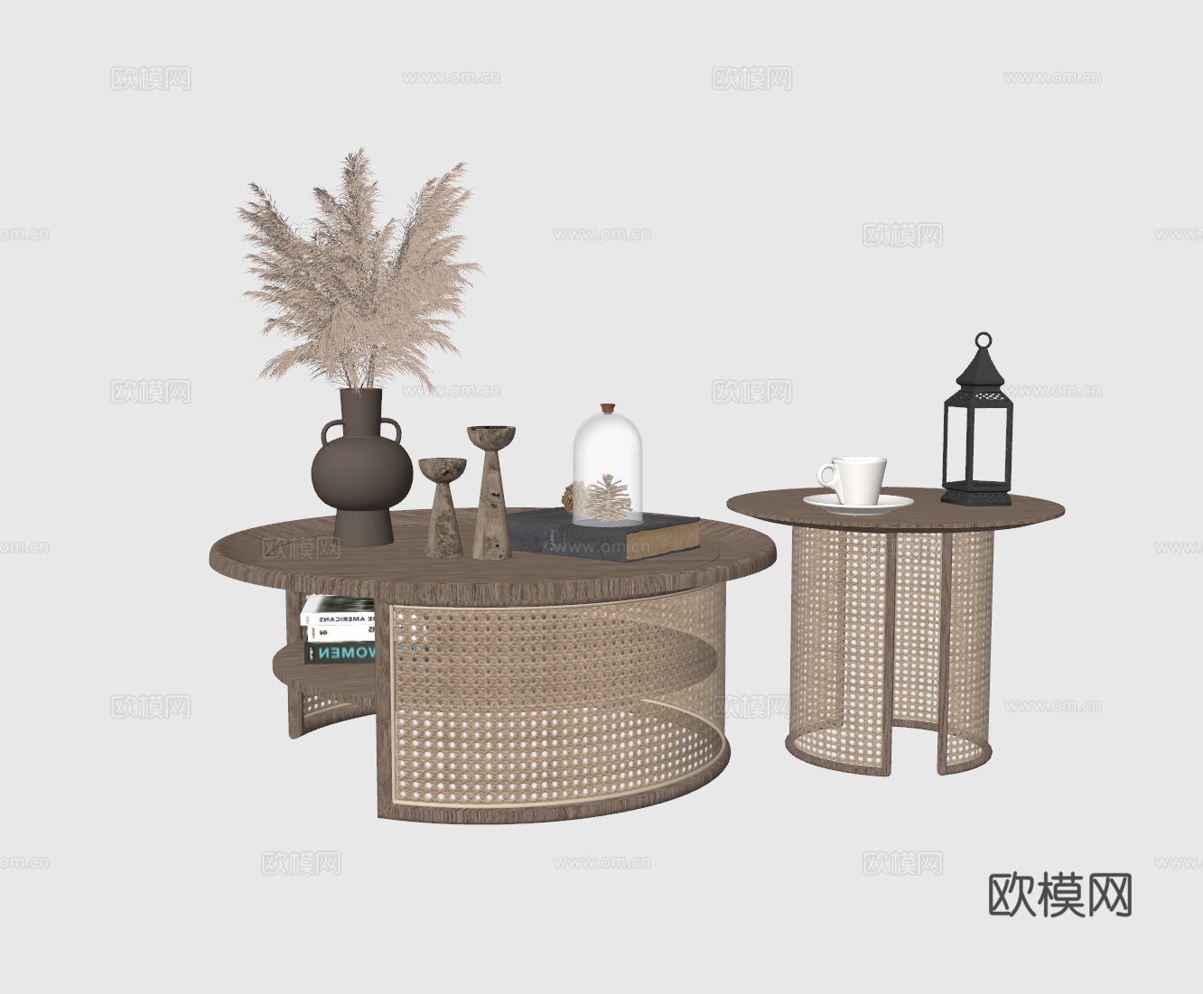 侘寂茶几su模型