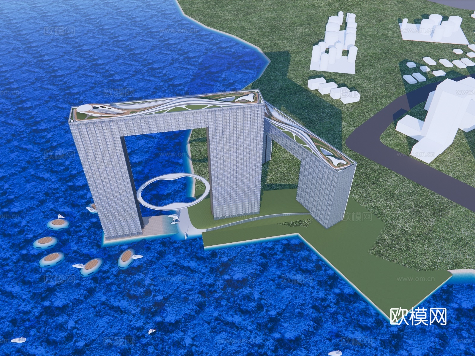 度假酒店高层酒店su模型