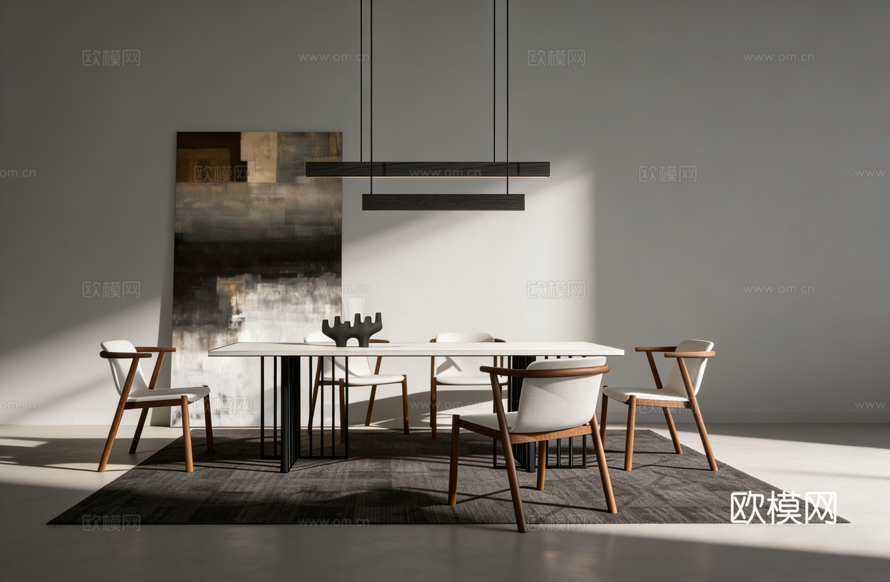 现代餐桌书桌su模型