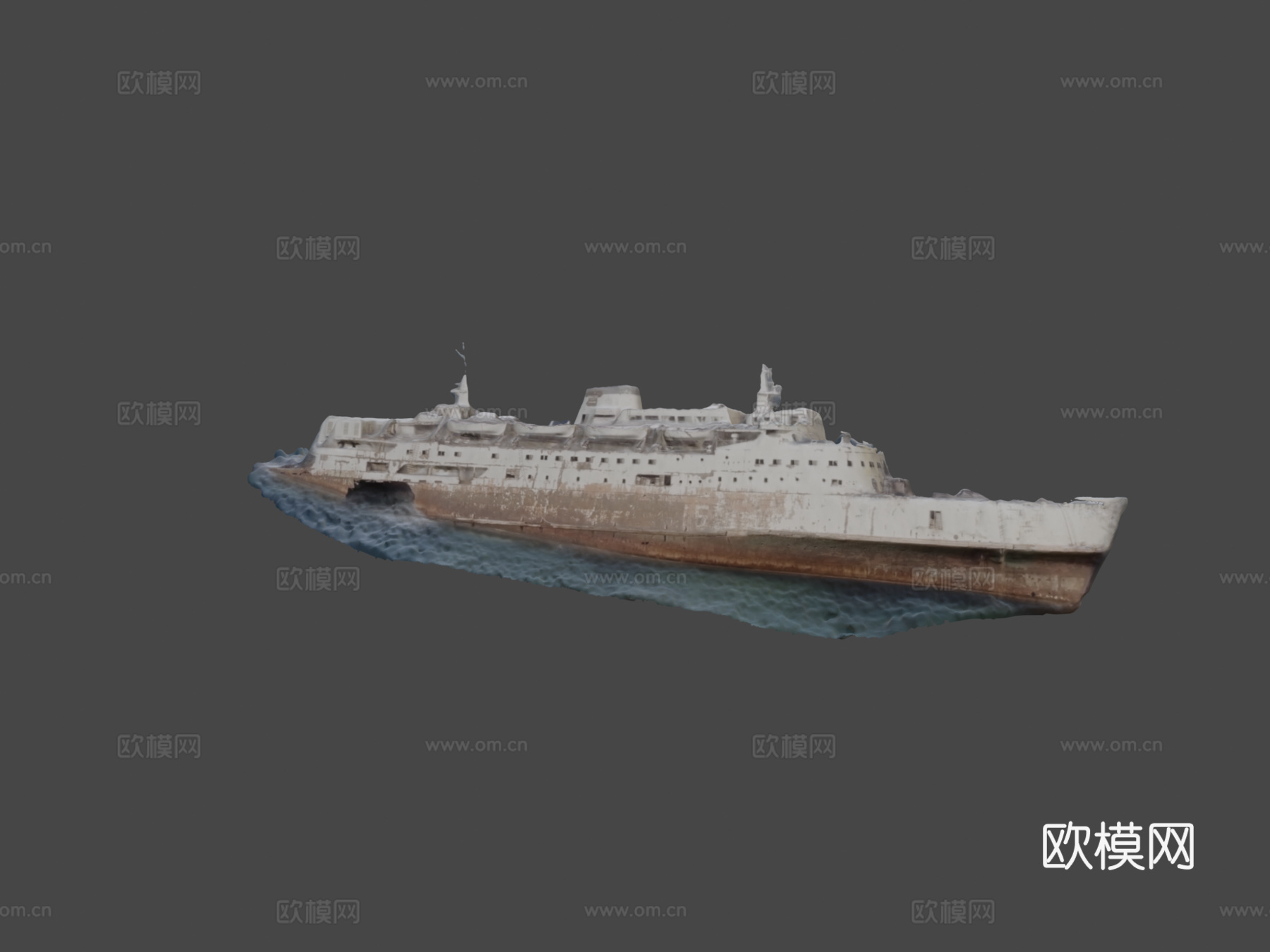 游轮残骸，沙特红海海岸su模型