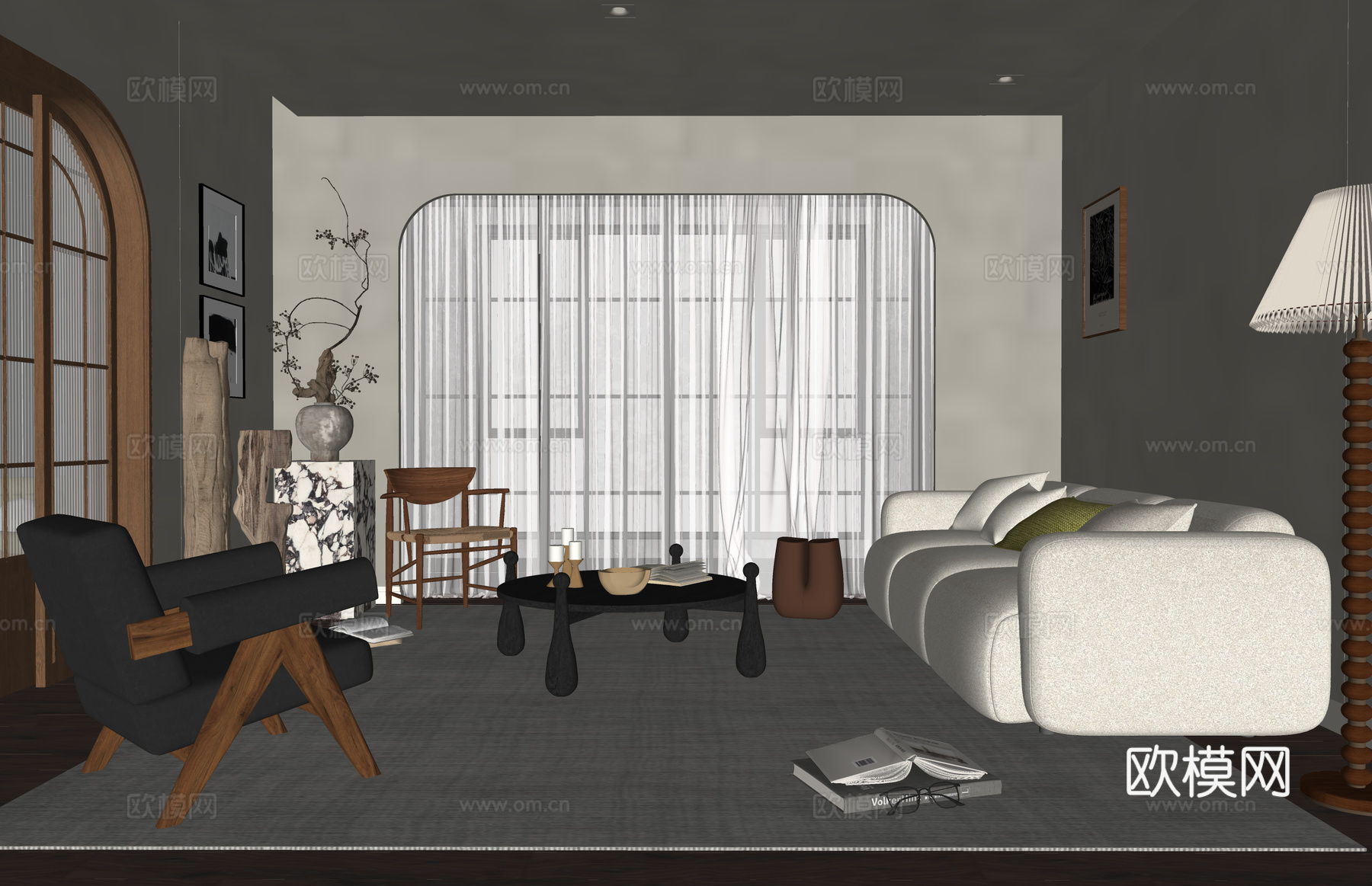 客餐厅 家装 卫生间 阳台 门窗su模型