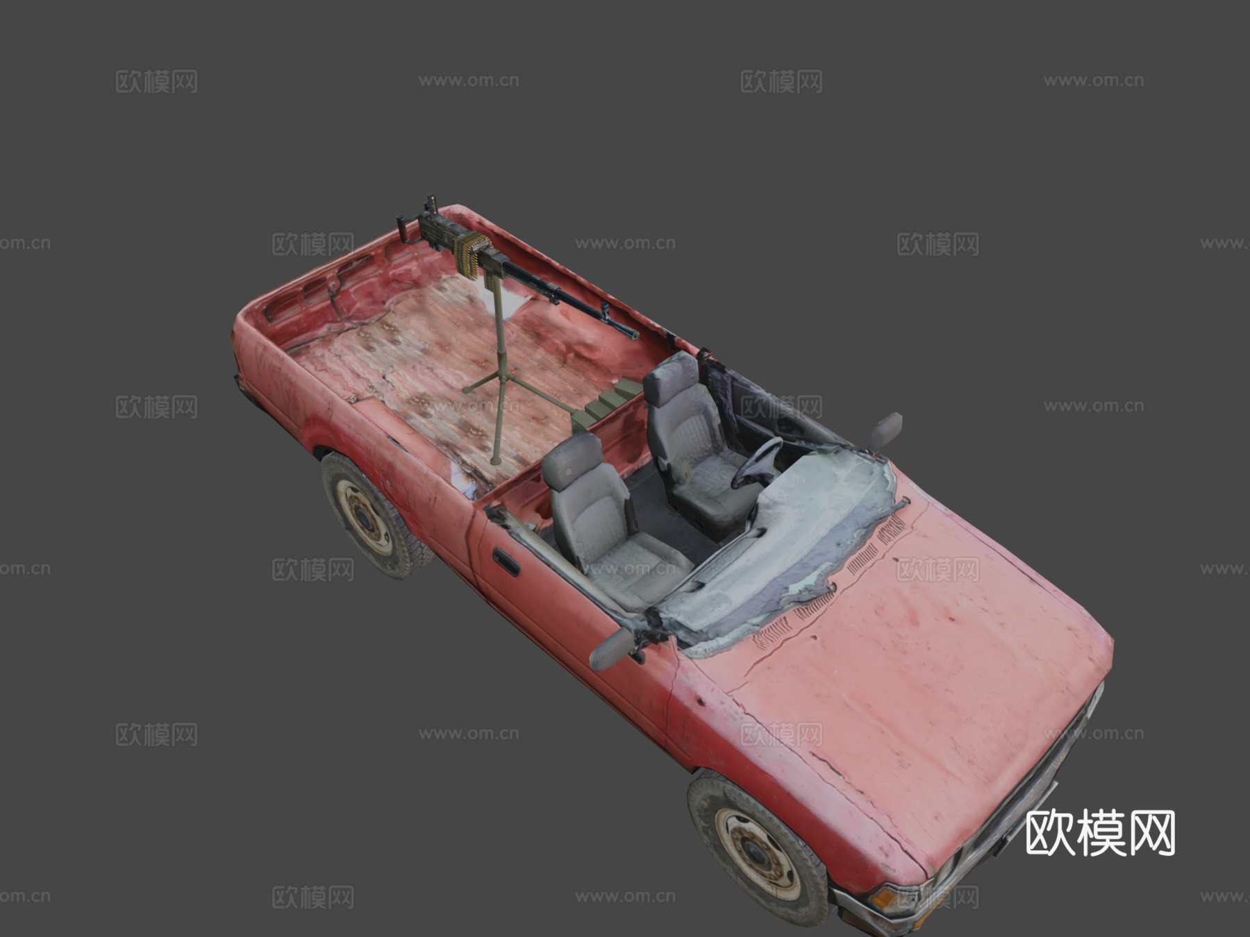 皮卡改装战斗车辆su模型