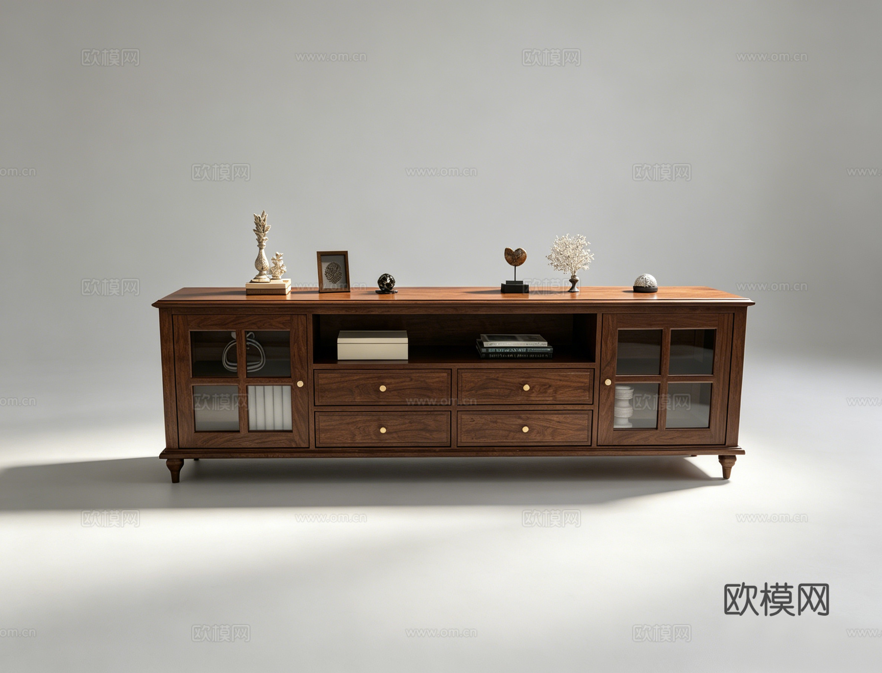 中古风装饰柜su模型