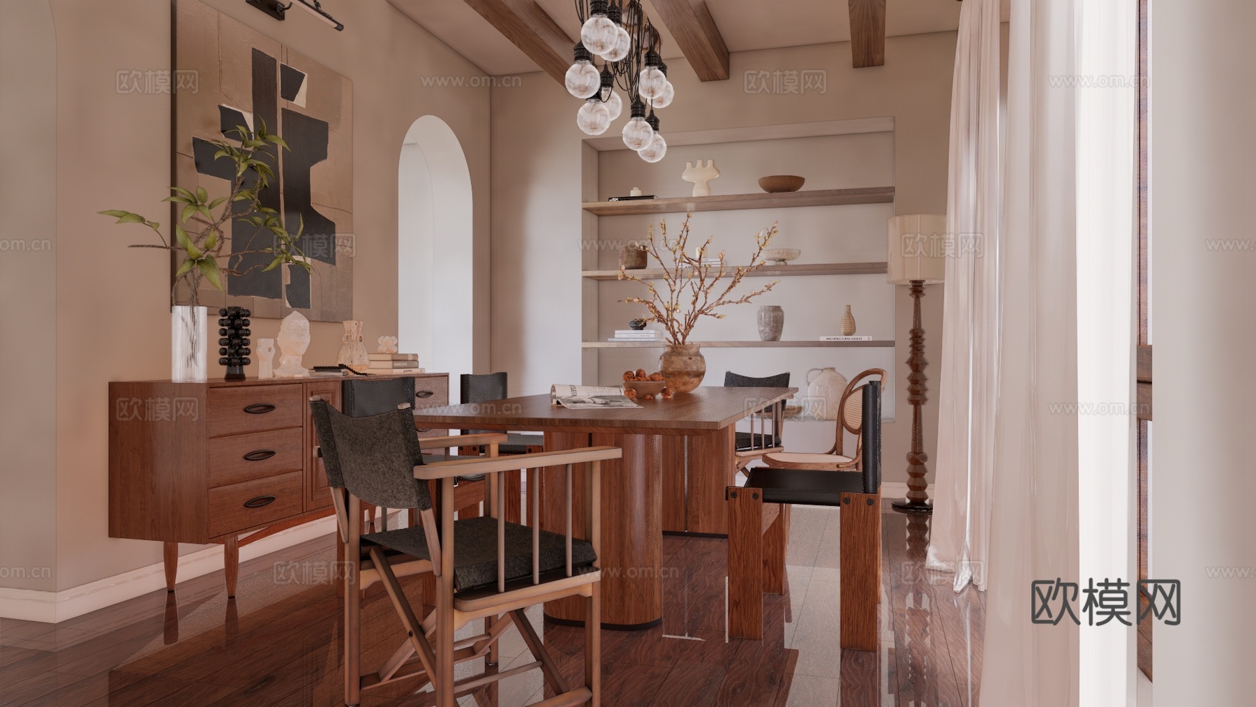 餐厅 客餐厅 卫生间 家装 门窗su模型