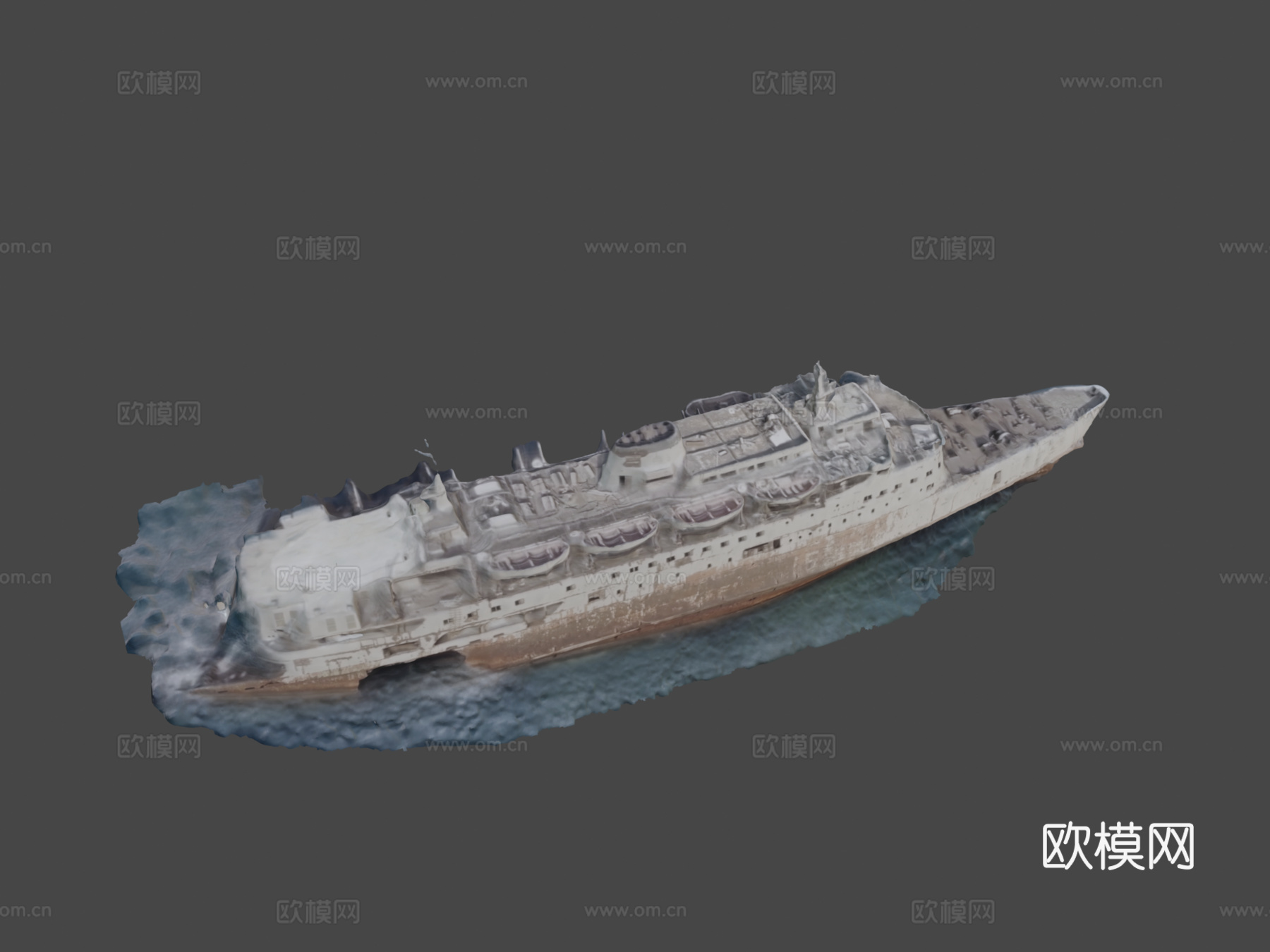 游轮残骸，沙特红海海岸su模型