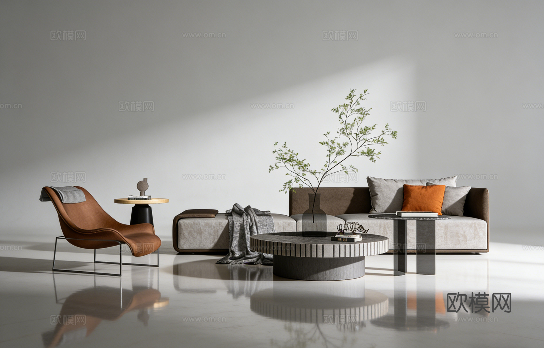 现代客厅沙发组合su模型