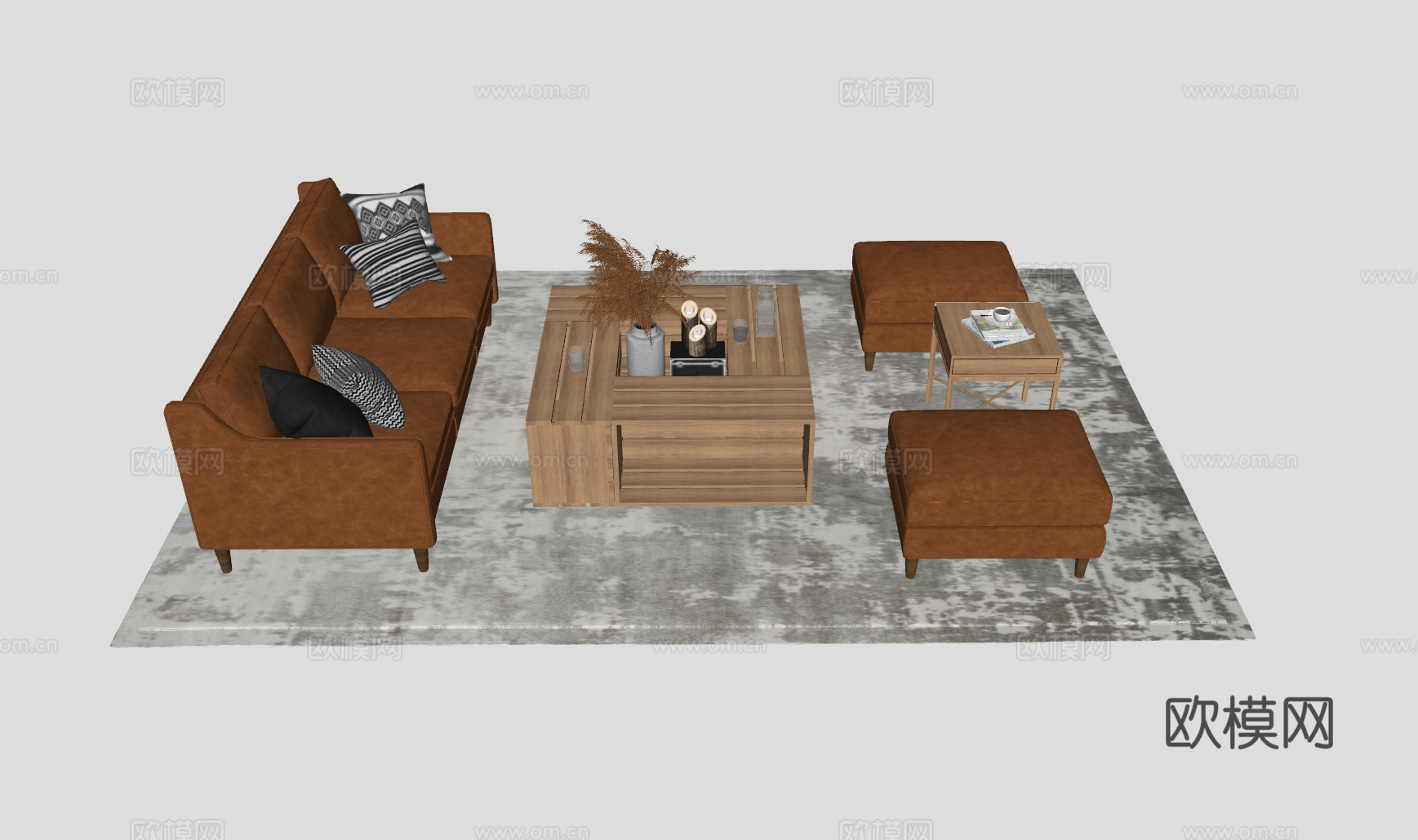 现代客厅沙发su模型
