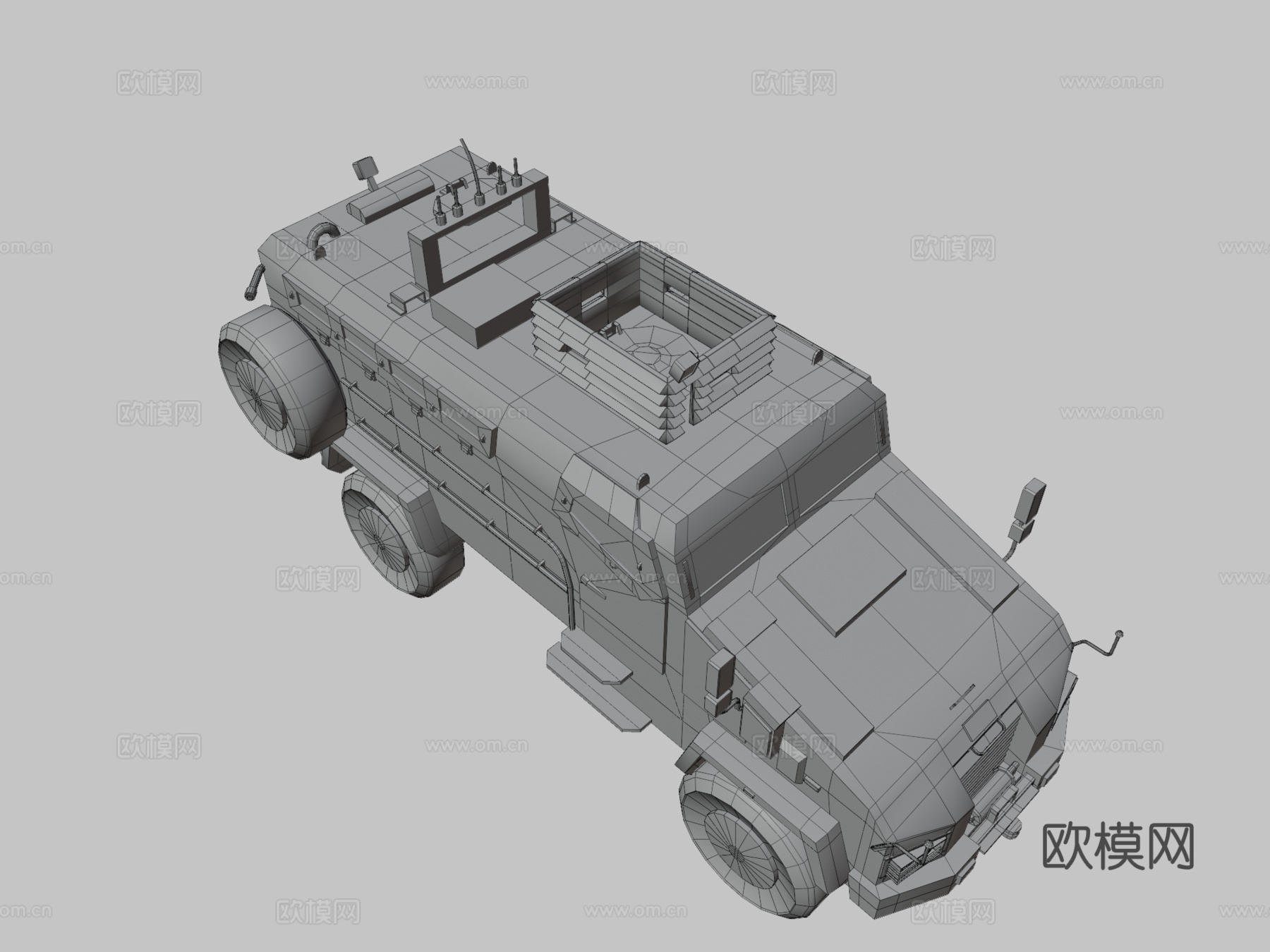 刺猬防地雷反伏击车（低多边形+3D模型）su模型