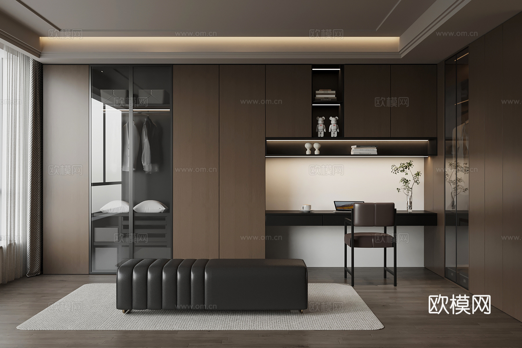 意式衣帽间su模型