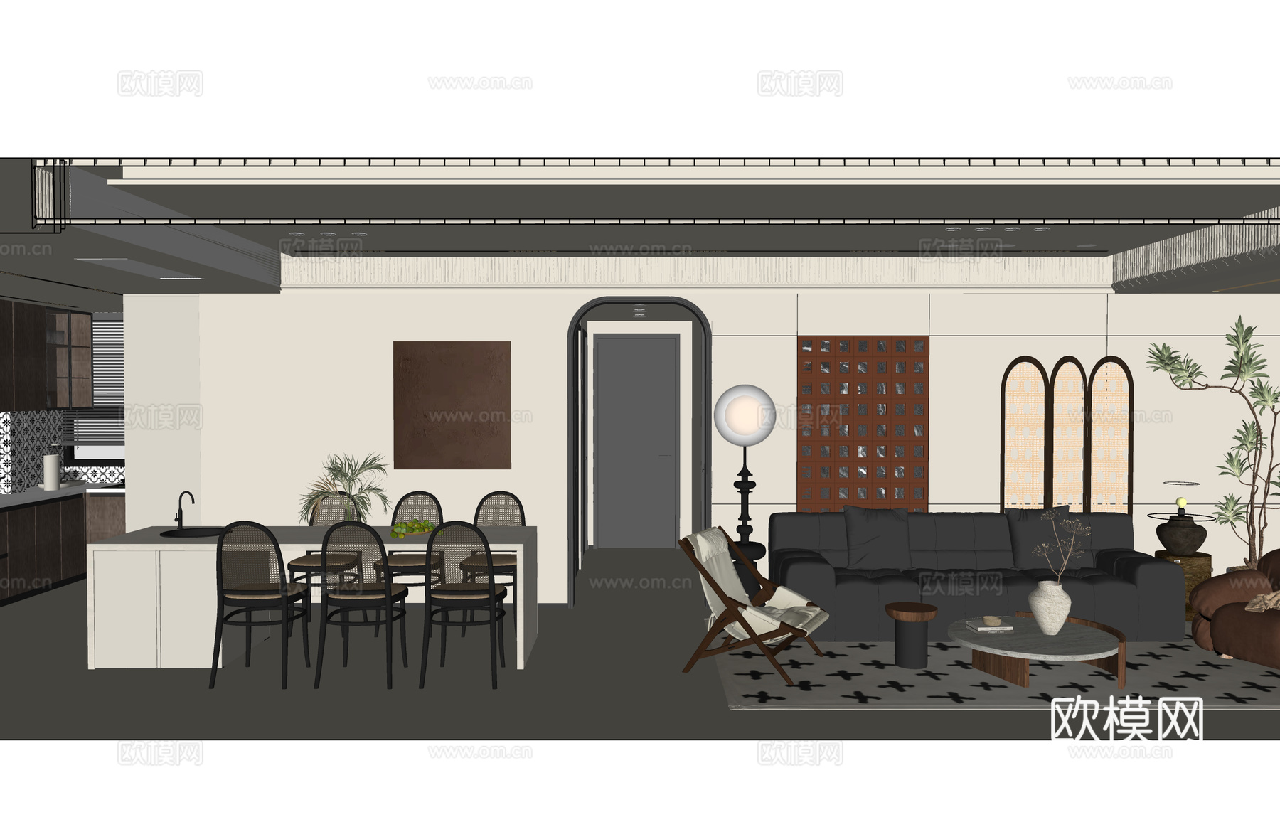 阳台 家装 茶室su模型