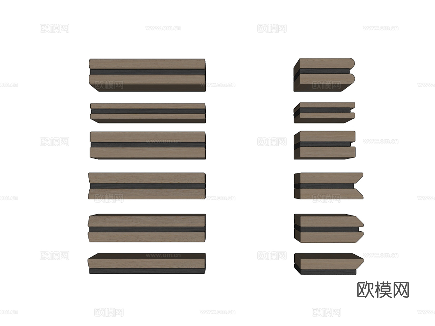 ABA衣柜柜子书柜展示柜三明治隔板su模型