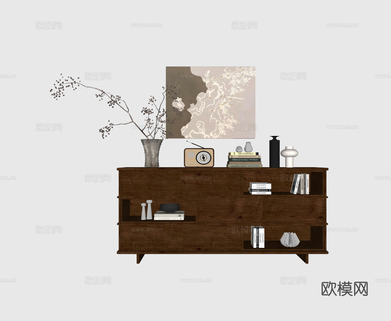 中古风装饰柜su模型