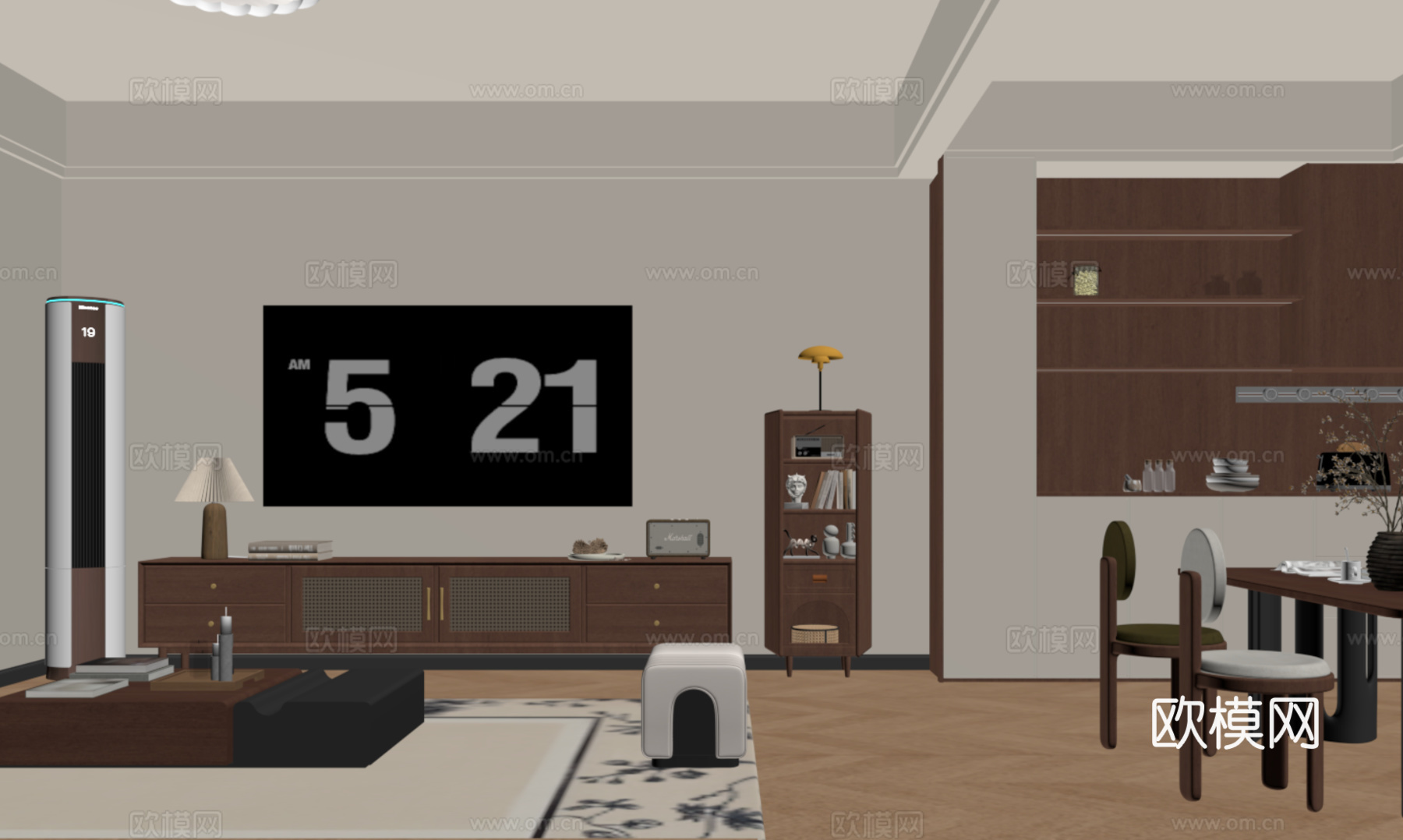 中古奶油客餐厅su模型