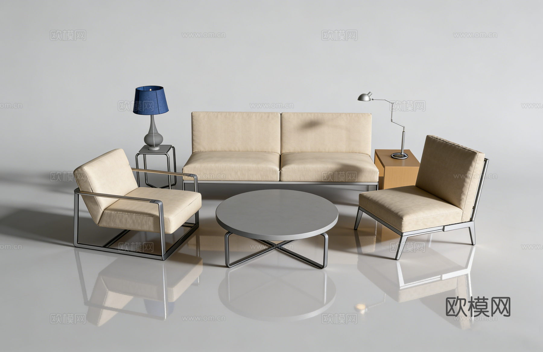 现代沙发组合su模型
