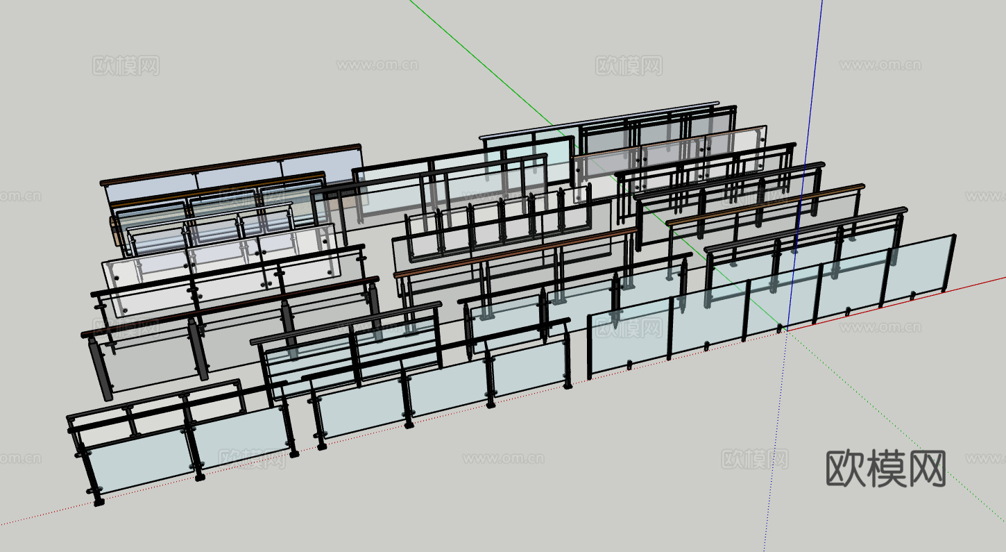 护栏金属护栏su模型