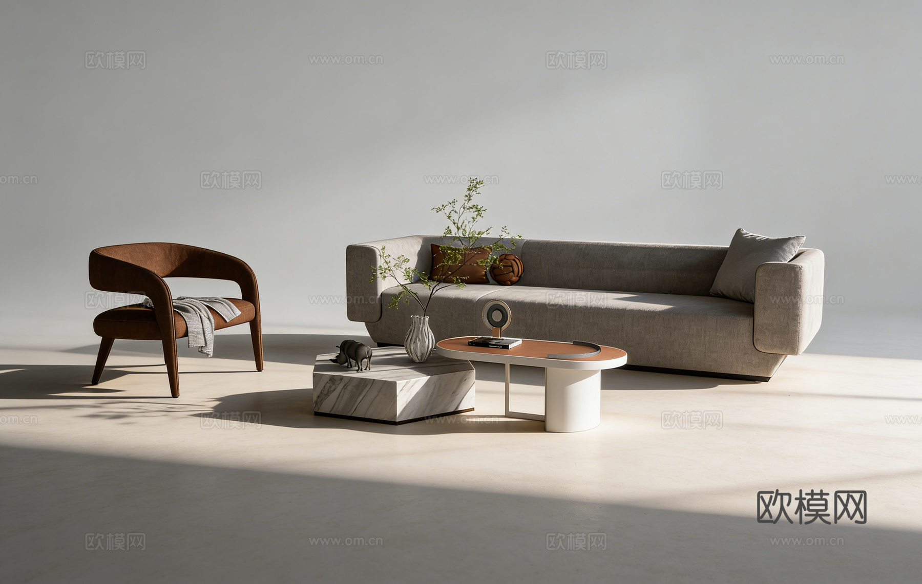 现代客厅沙发组合su模型