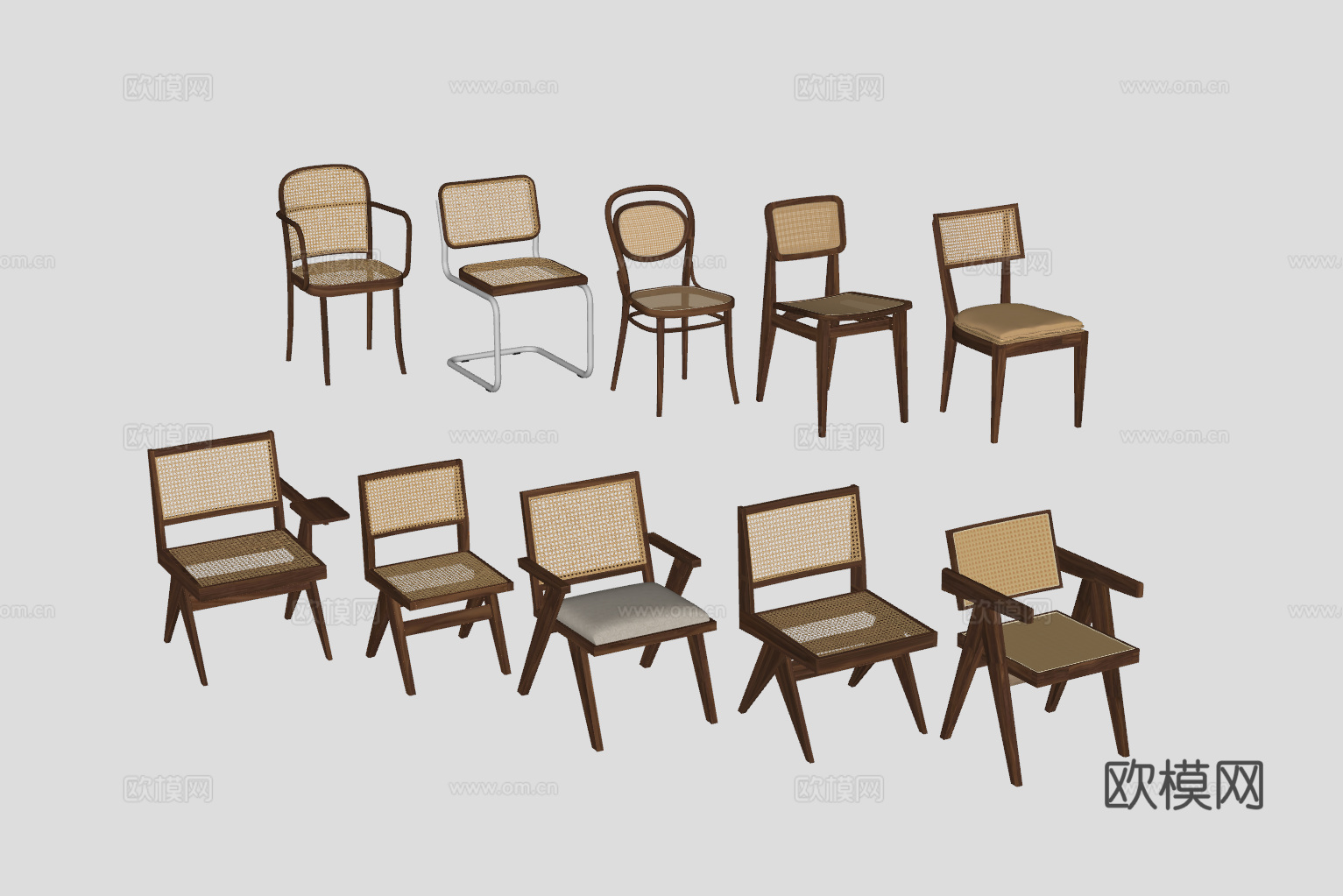 侘寂单椅su模型