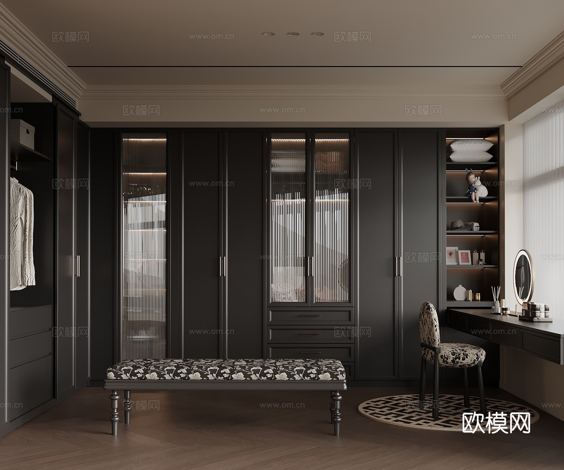 法式衣帽间su模型