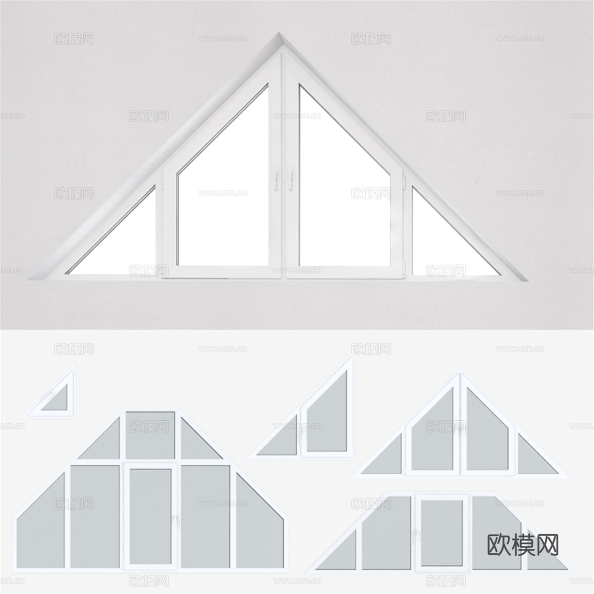 一套塑料窗 123d模型
