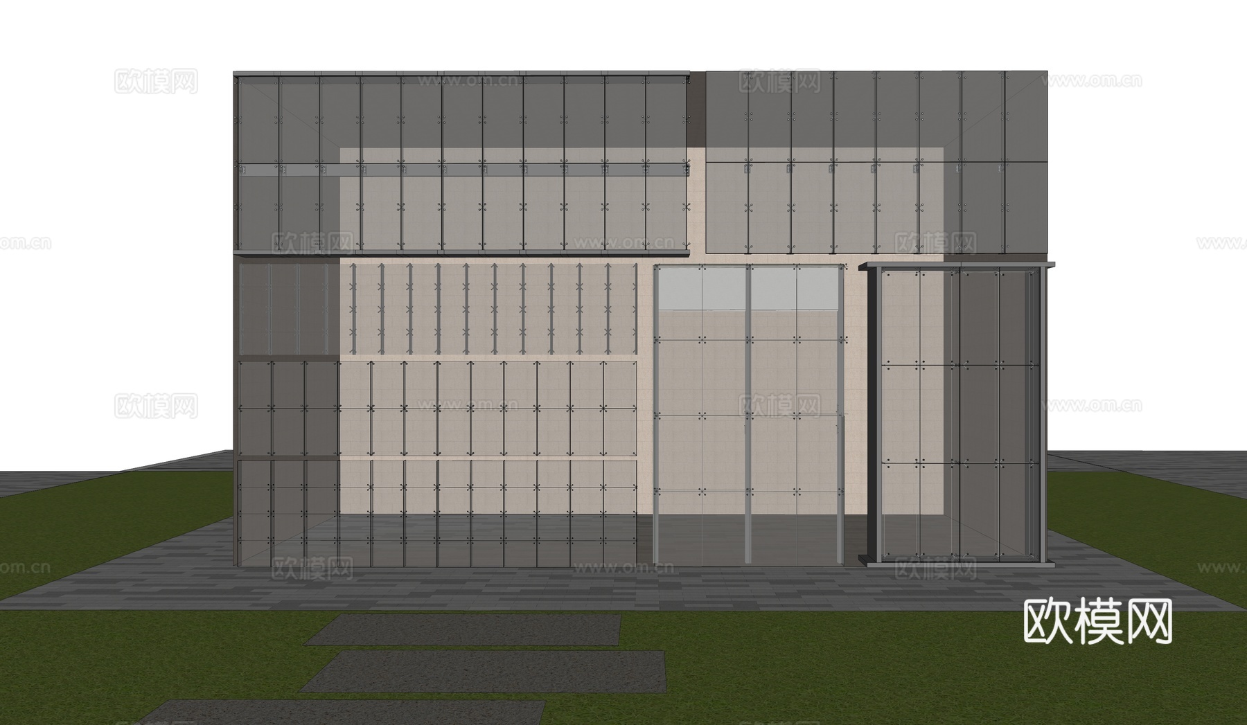 建筑外观 玻璃幕墙su模型