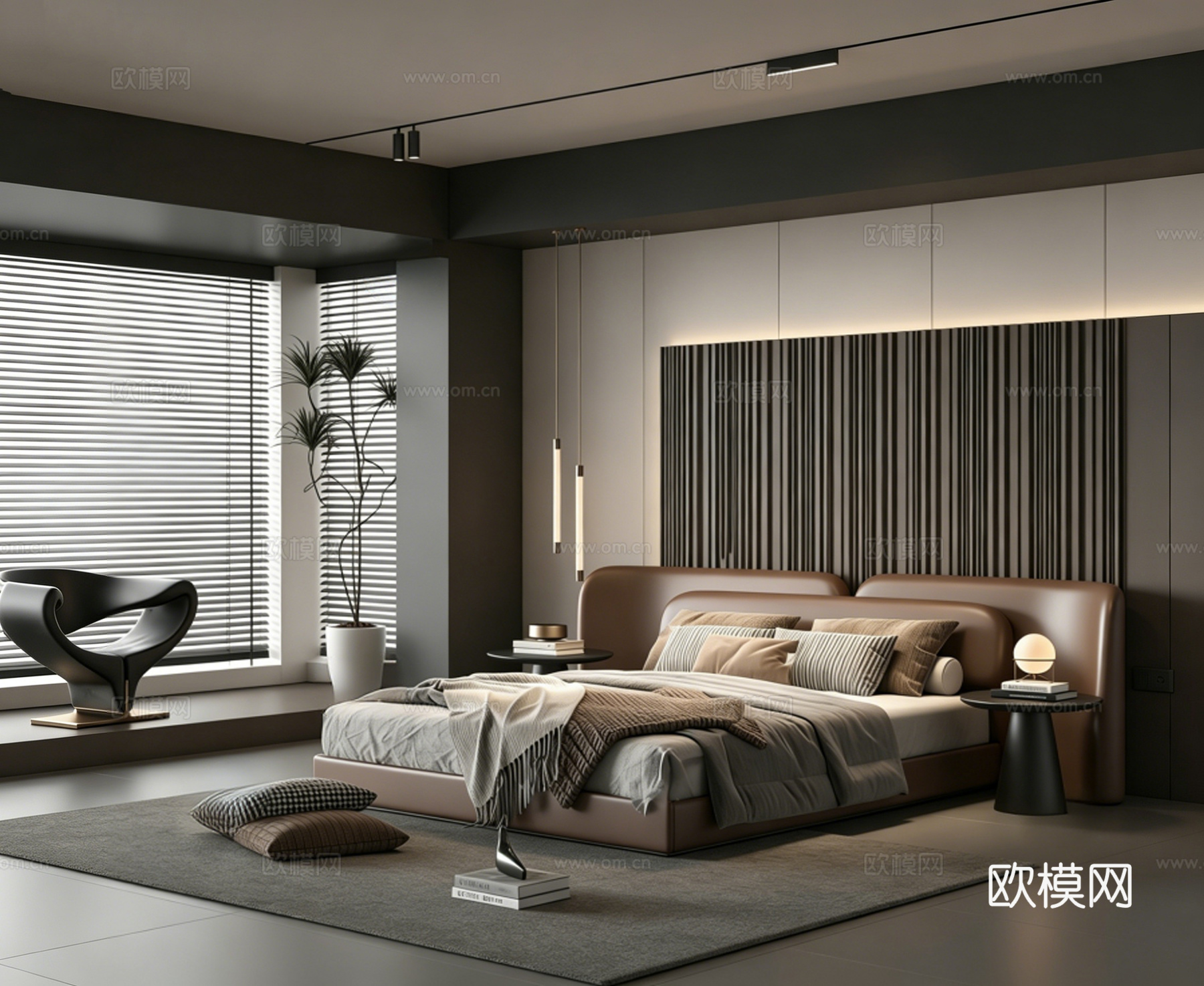 意式 家装 室内简约 轻奢风 格餐厅 客厅 卧室设计su模型