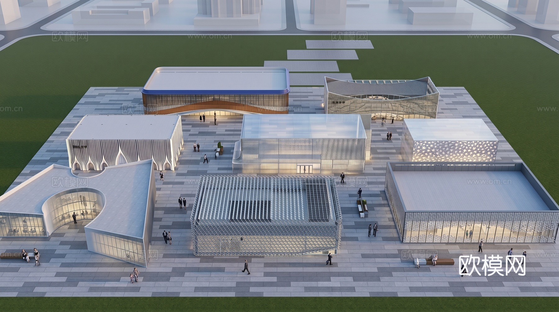 玻璃幕墙  建筑外观su模型